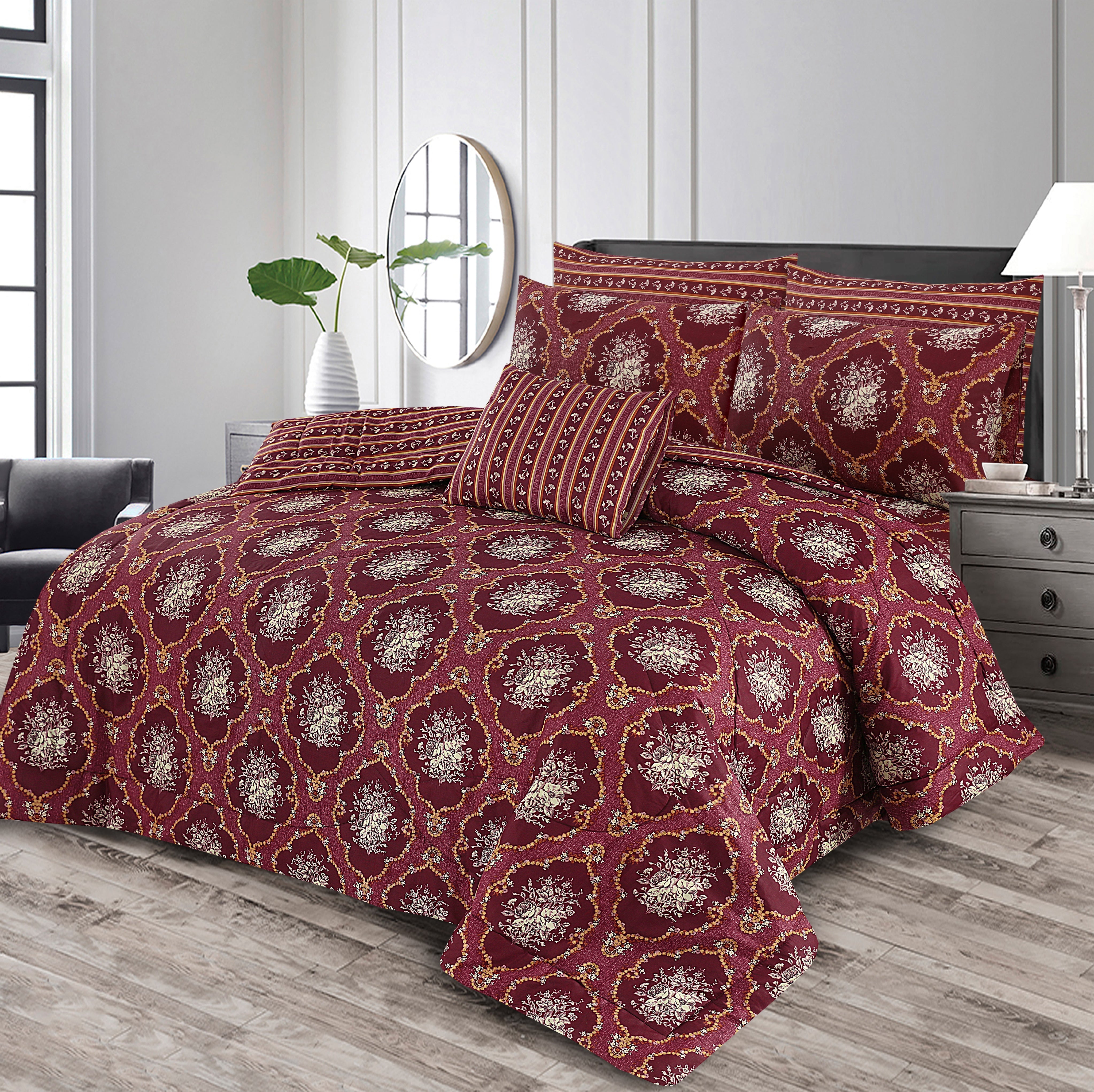 7 Pcs Comforter Set King Size Design KCC 73