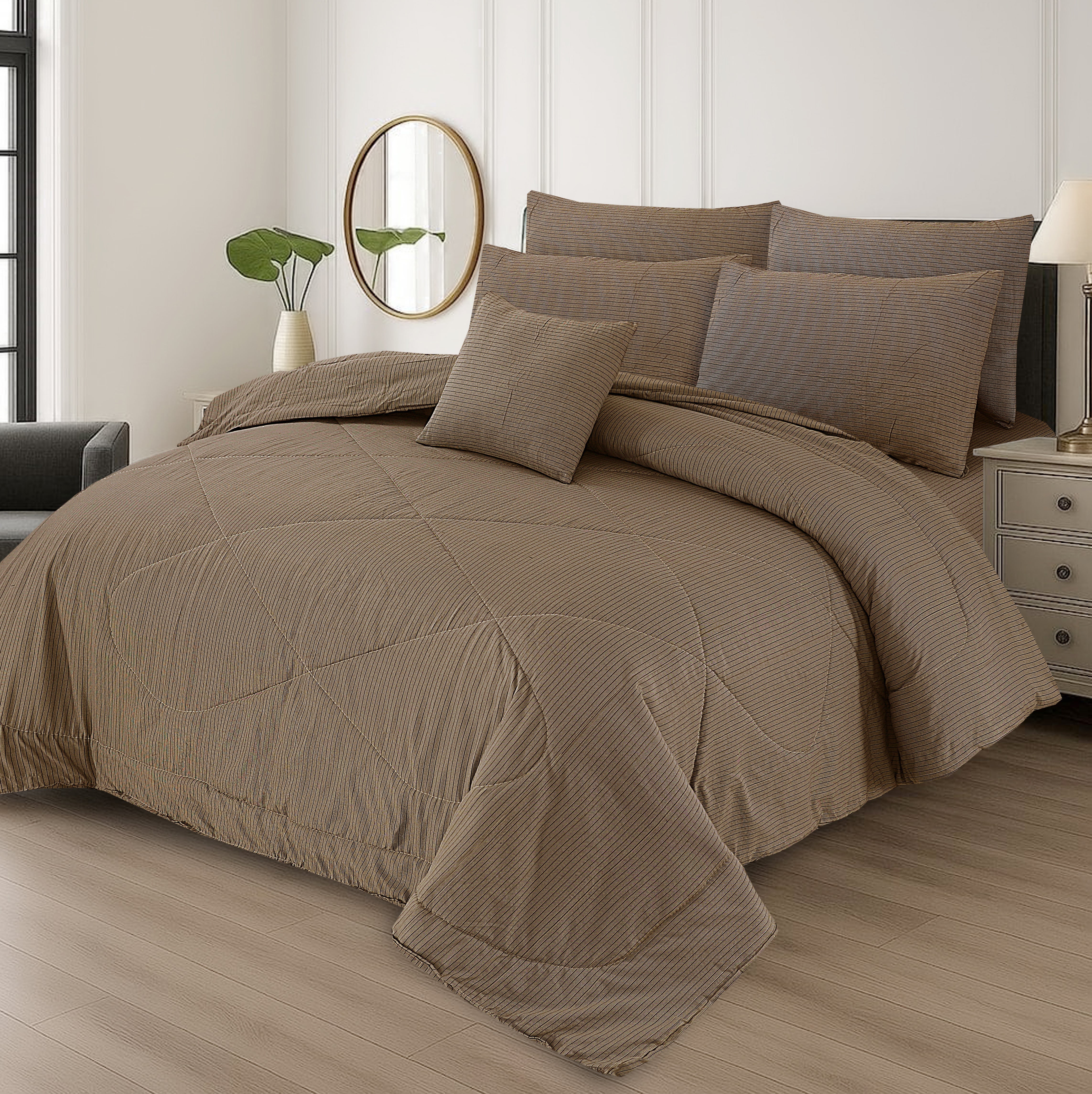7 Pcs Comforter Set King Size Design KCC 68