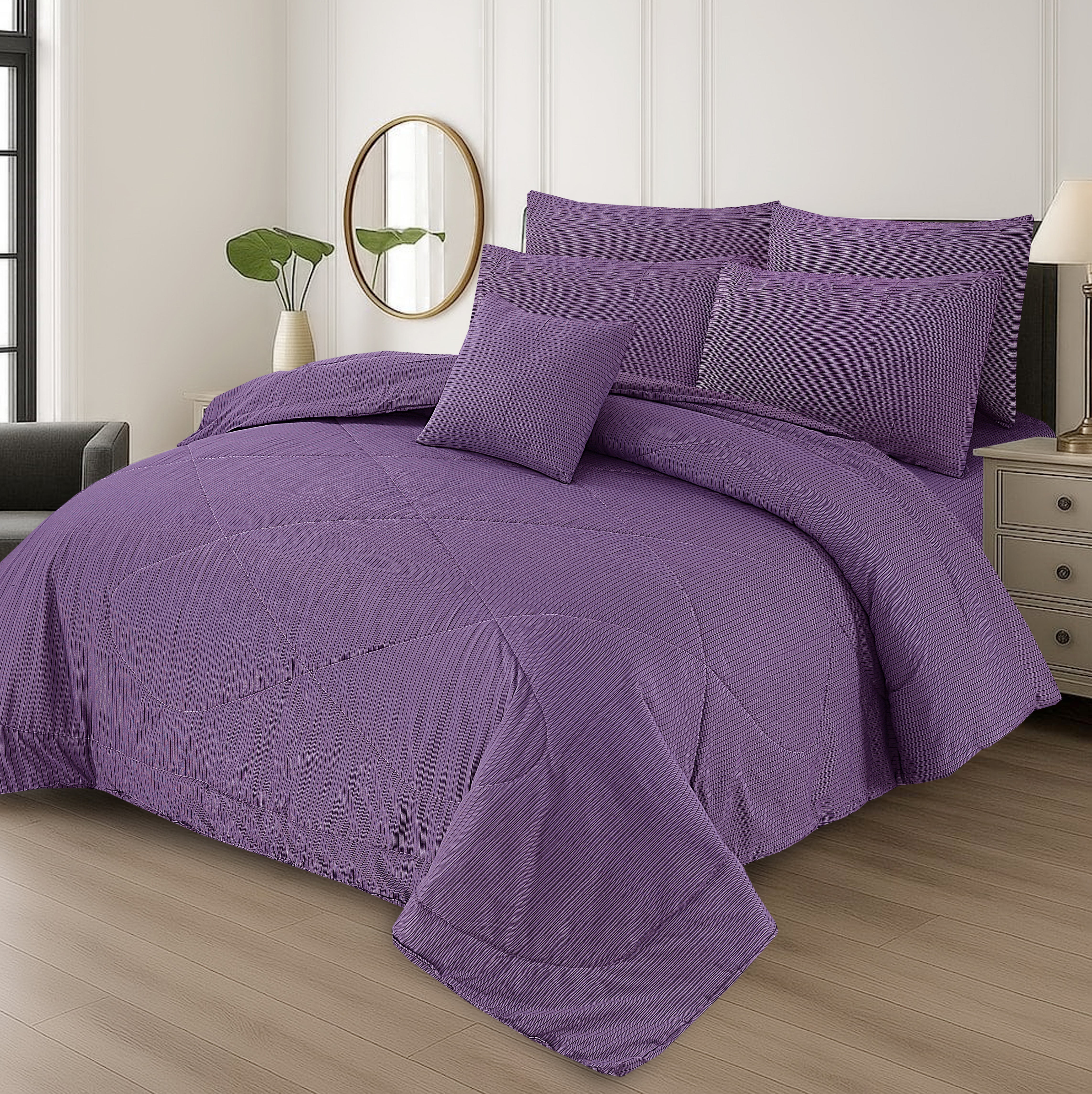 7 Pcs Comforter Set King Size Design KCC 54