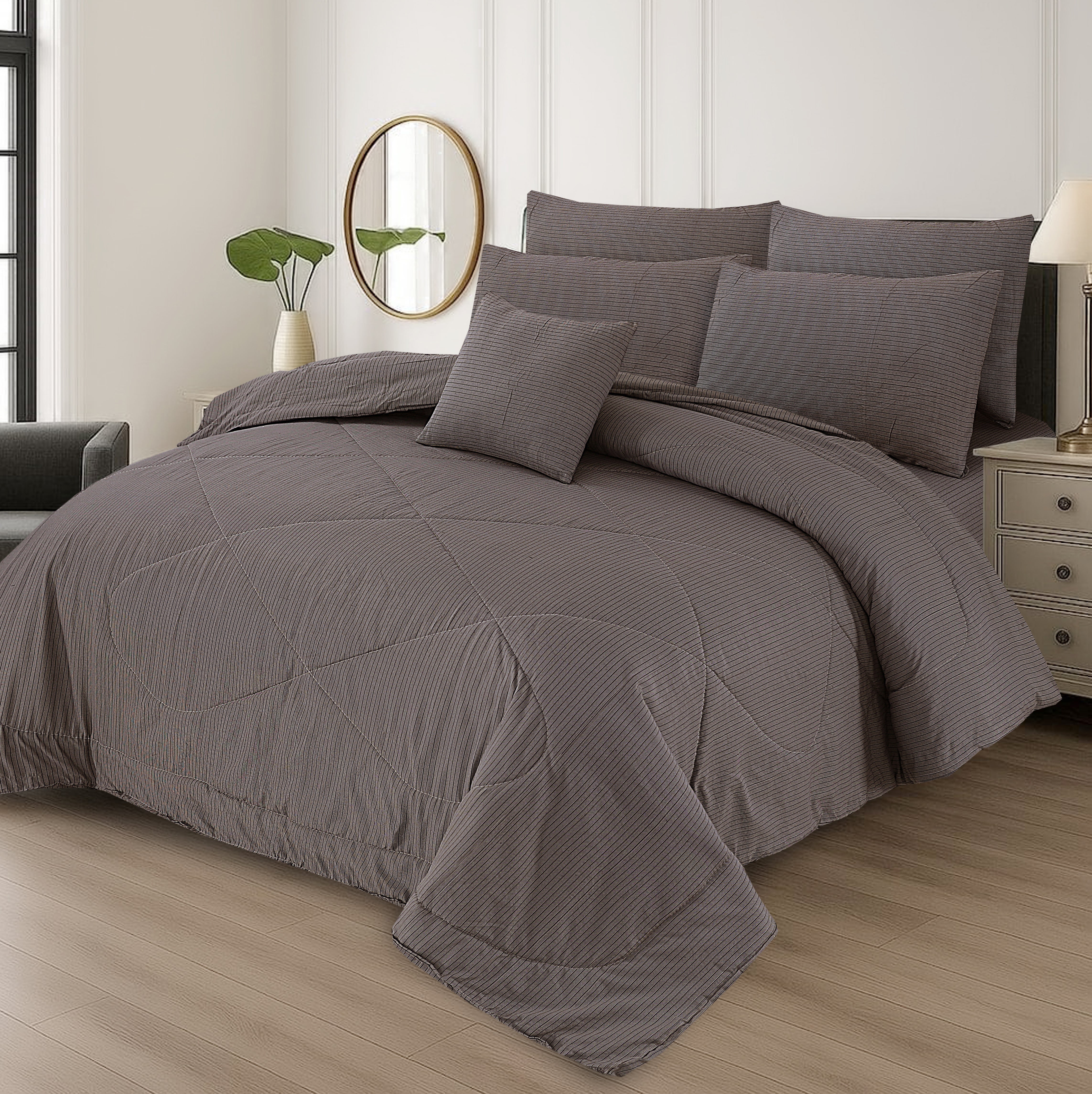 7 Pcs Comforter Set King Size Design KCC 51