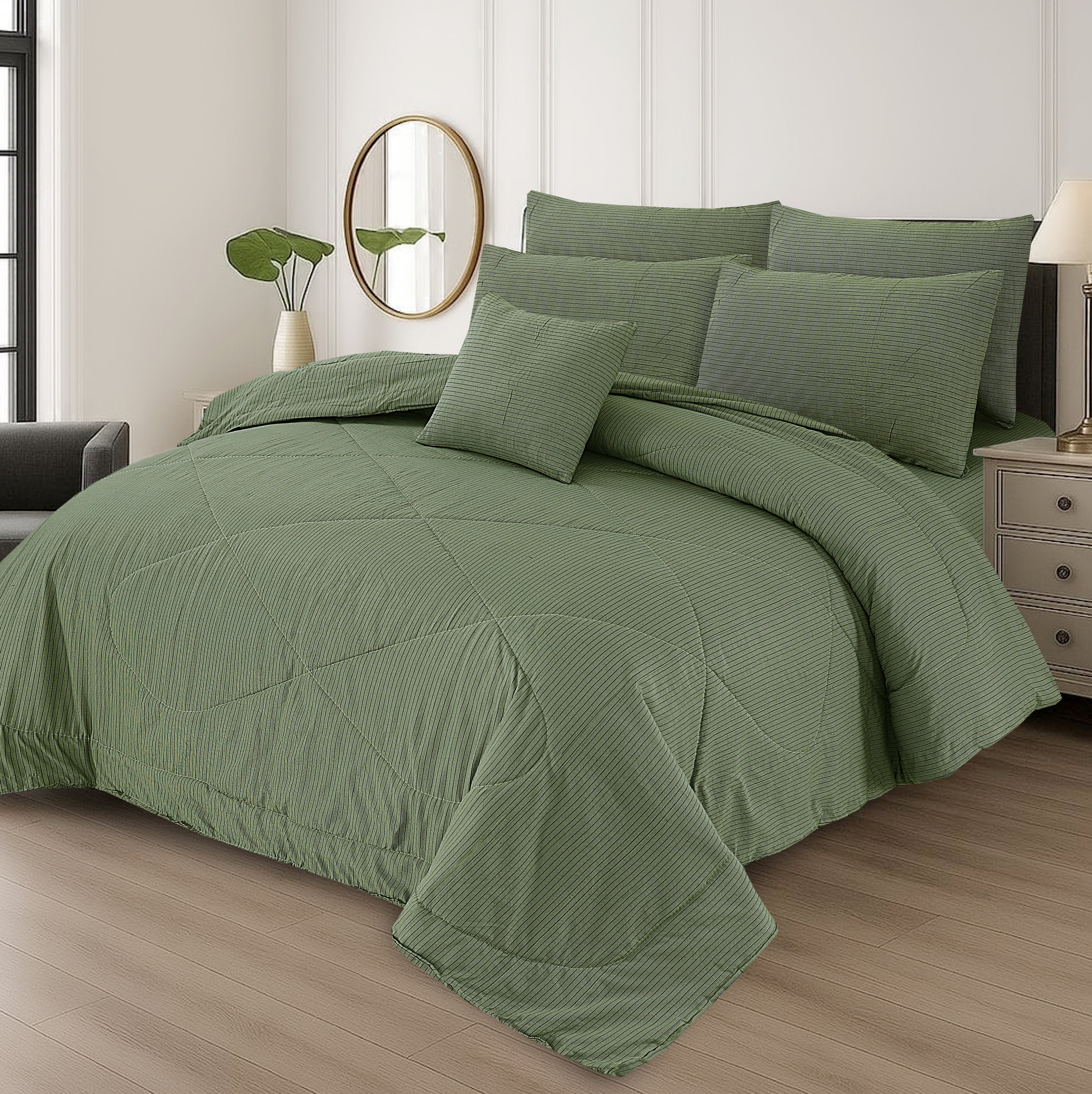 7 Pcs Comforter Set King Size Design KCC 43