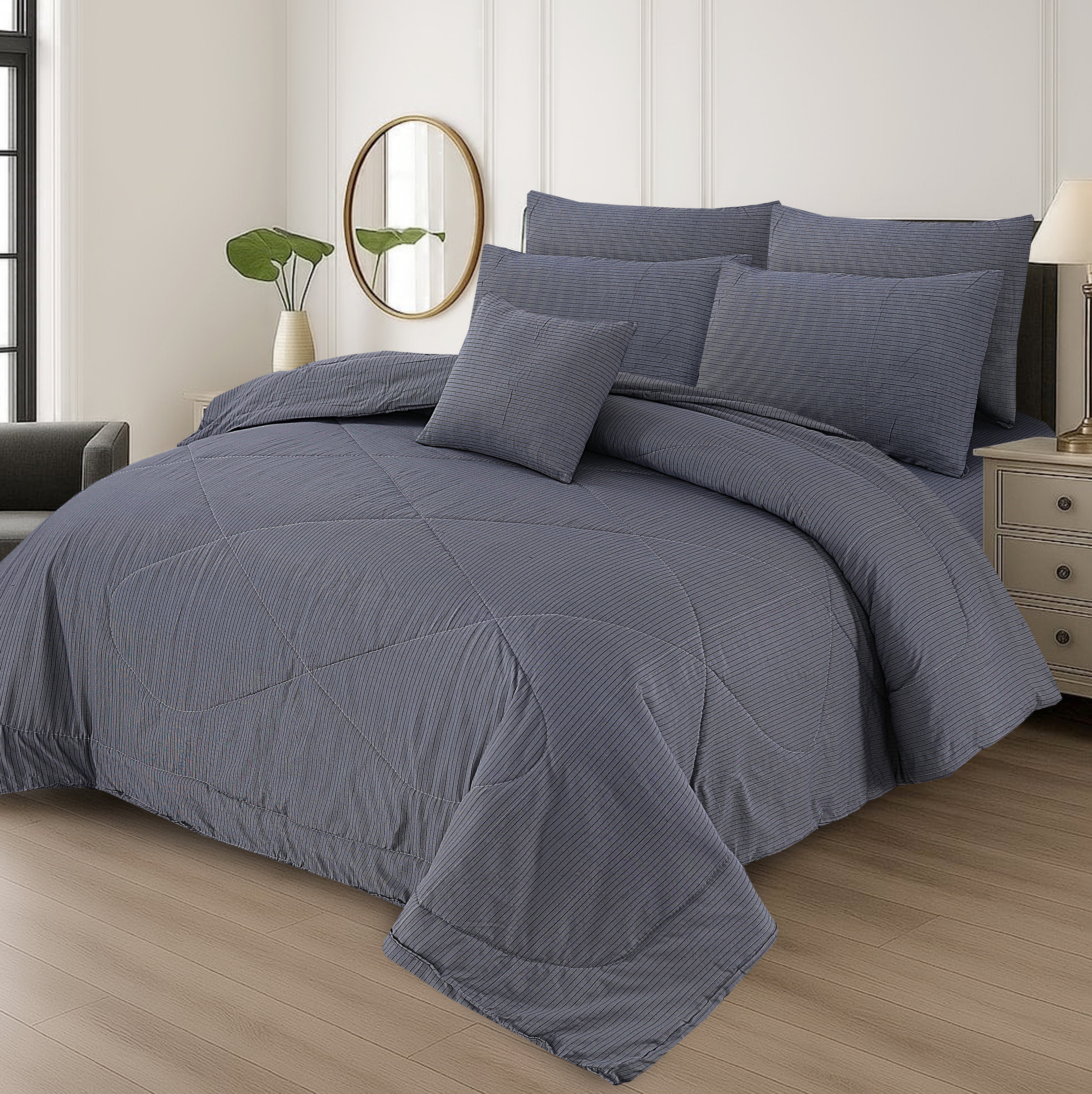 7 Pcs Comforter Set King Size Design KCC 37