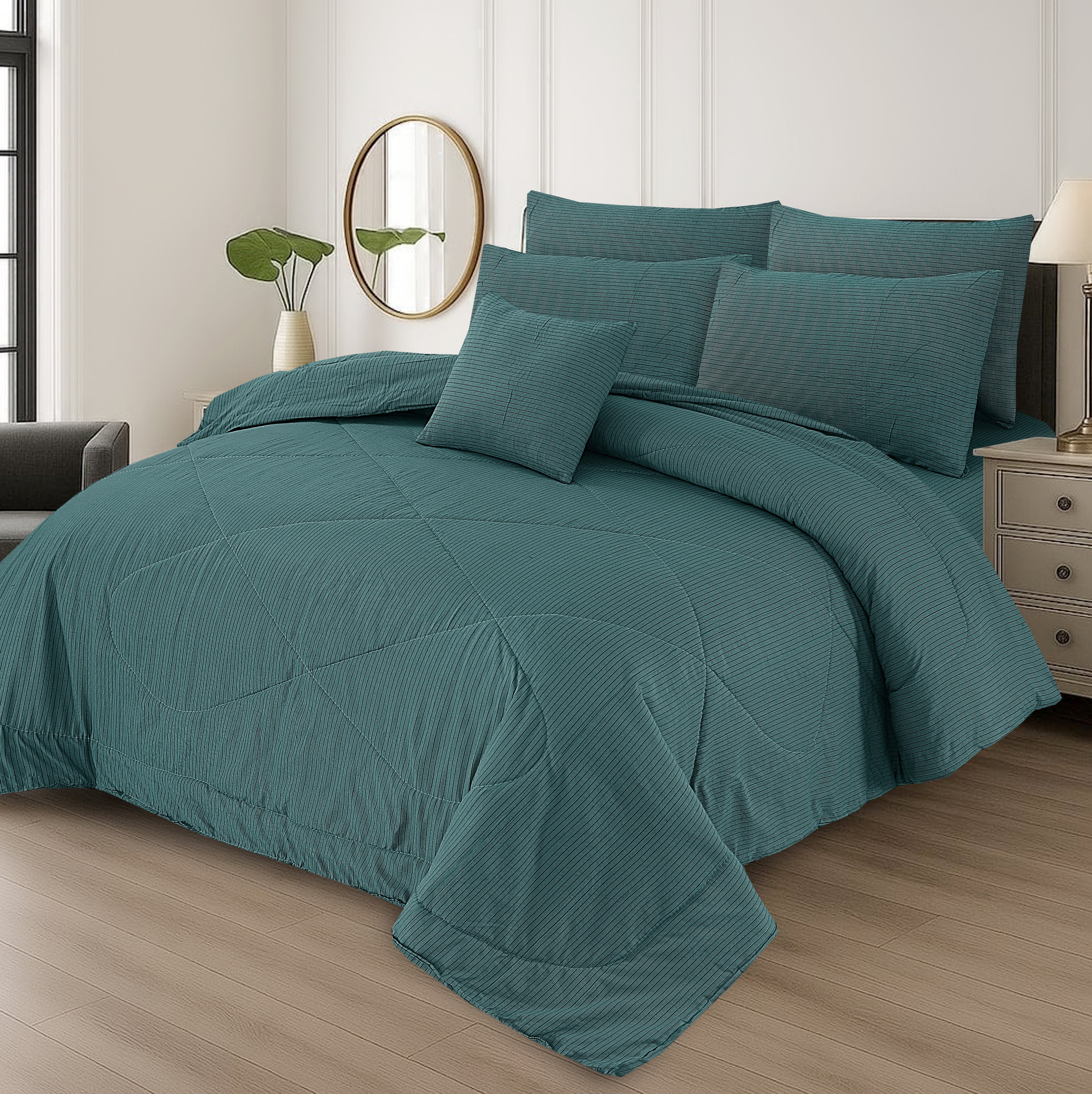 7 Pcs Comforter Set King Size Design KCC 32