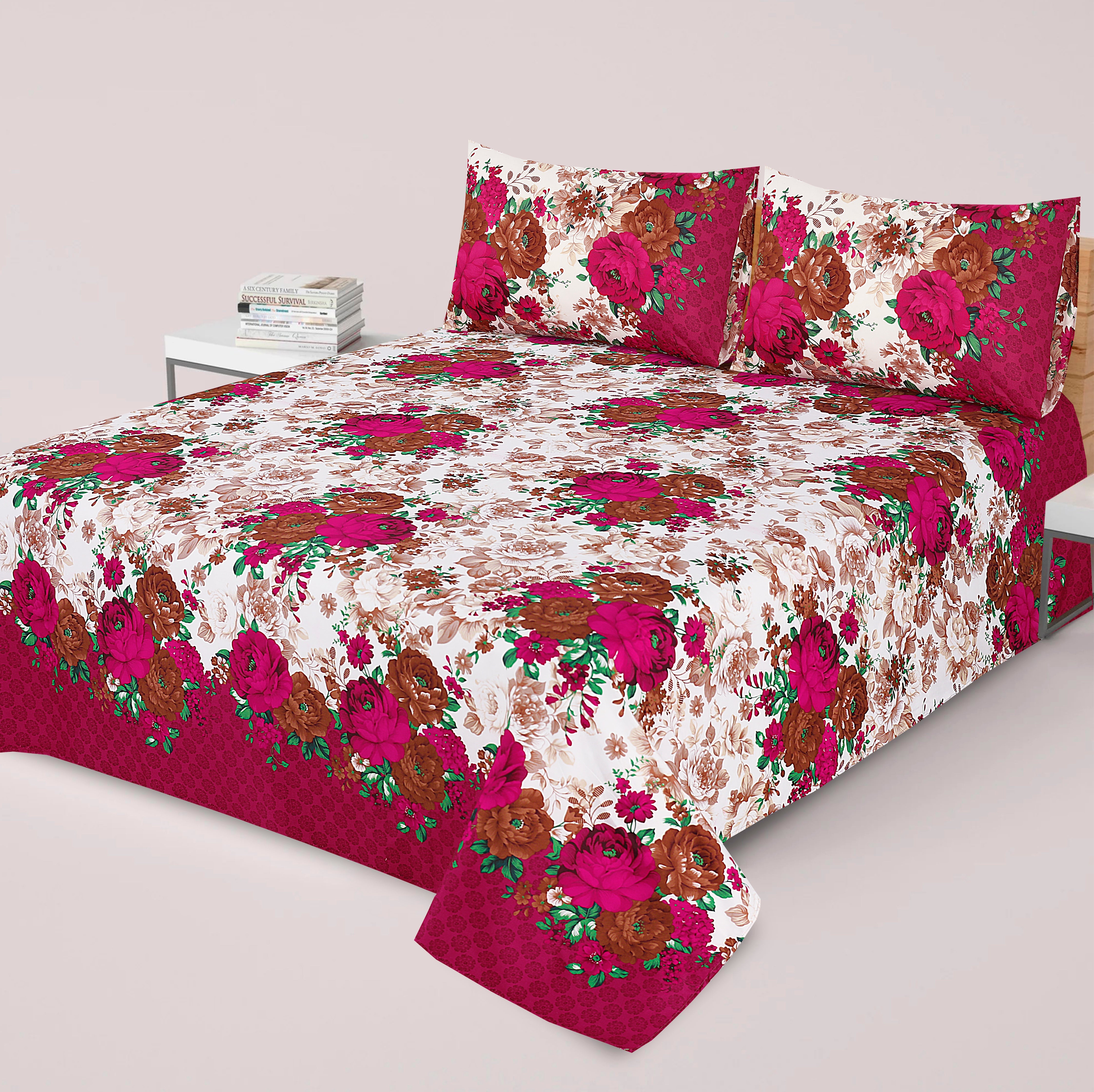 3 Pcs Premium soft cotton Bed sheet C-32