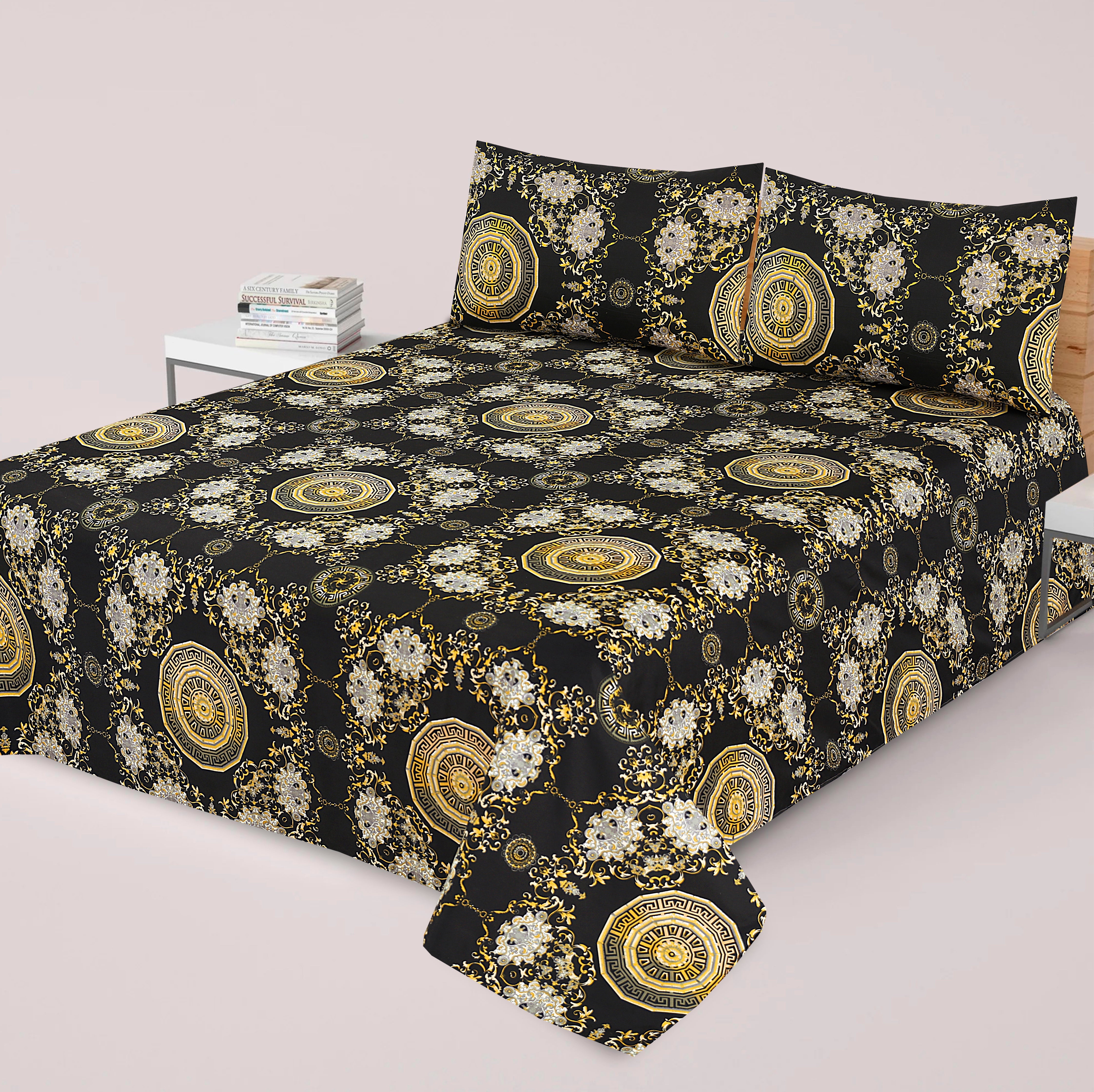 3 Pcs Premium soft cotton Bed sheet C-16