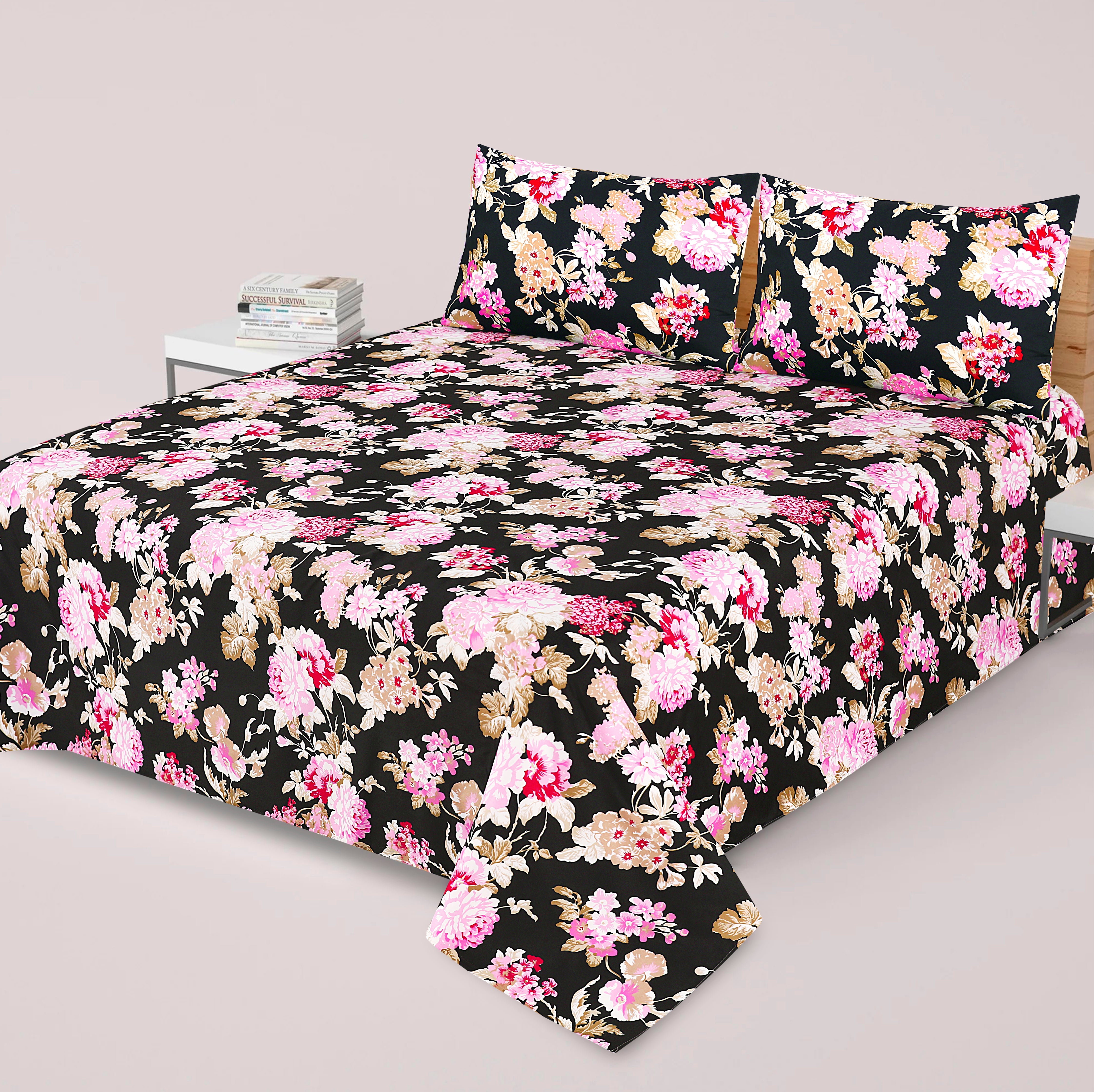 3 Pcs Premium soft cotton Bed sheet C-38