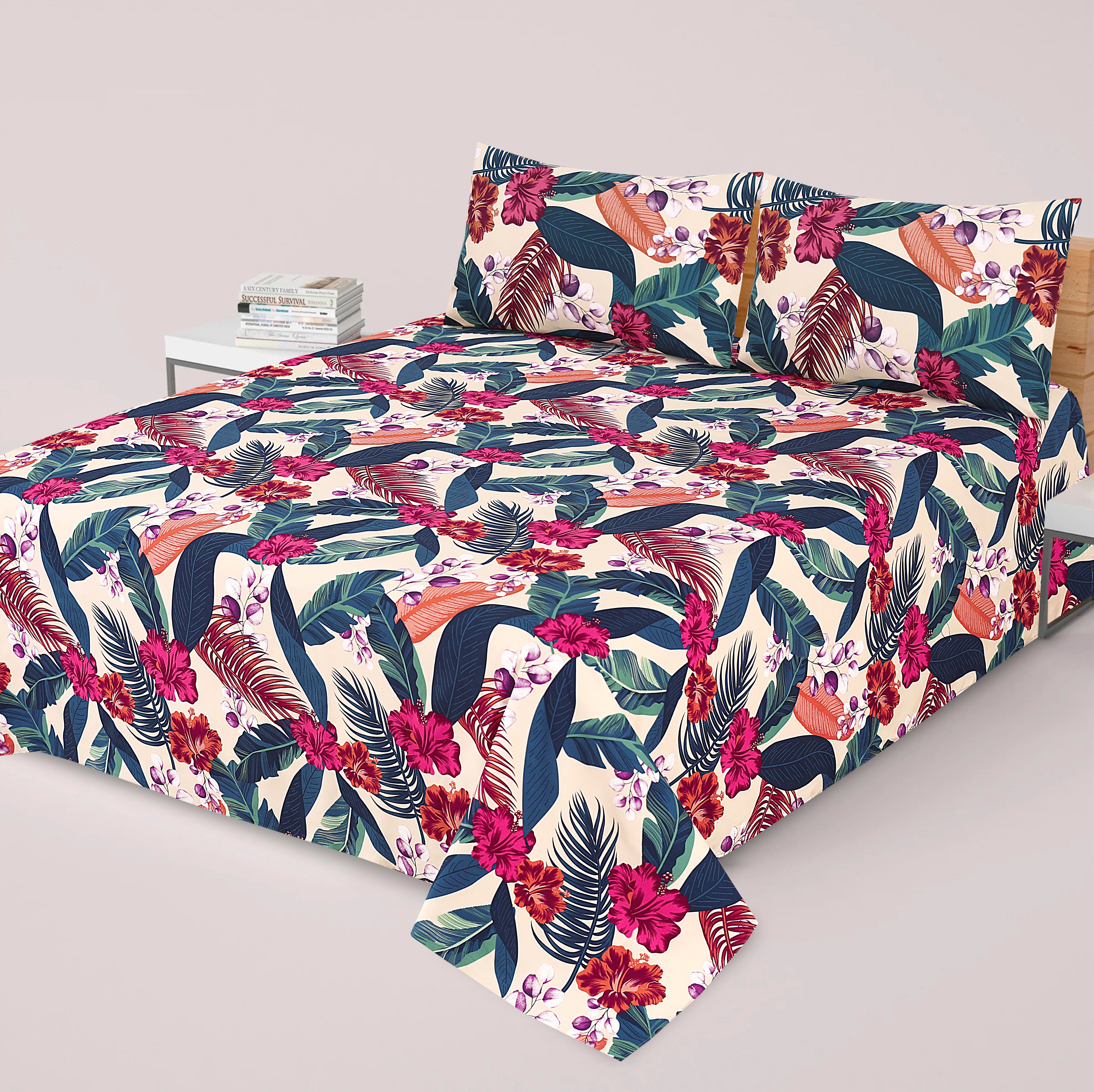 3 Pcs Premium soft cotton Bed sheet C-39