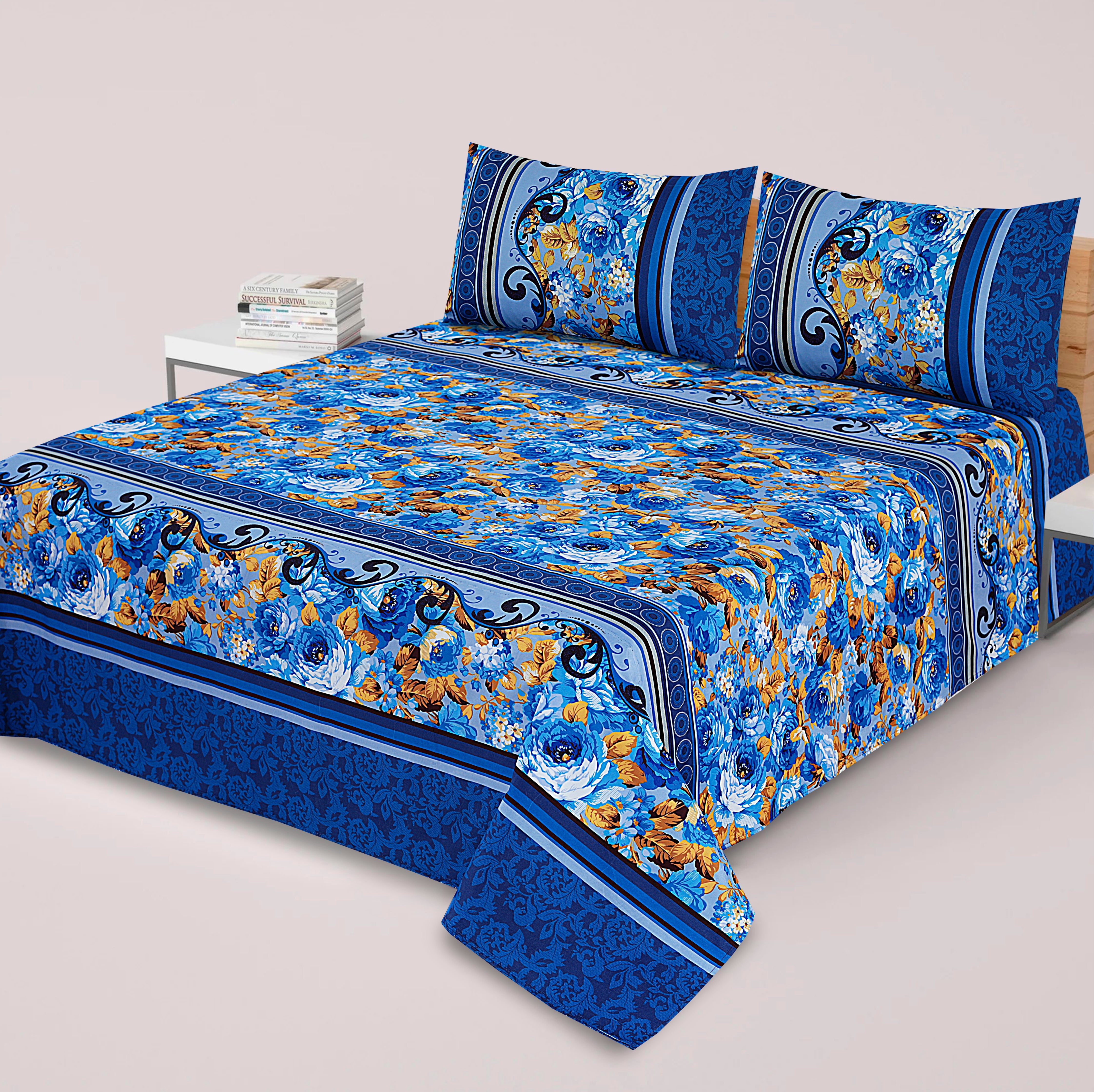3 Pcs Premium soft cotton Bed sheet C-22