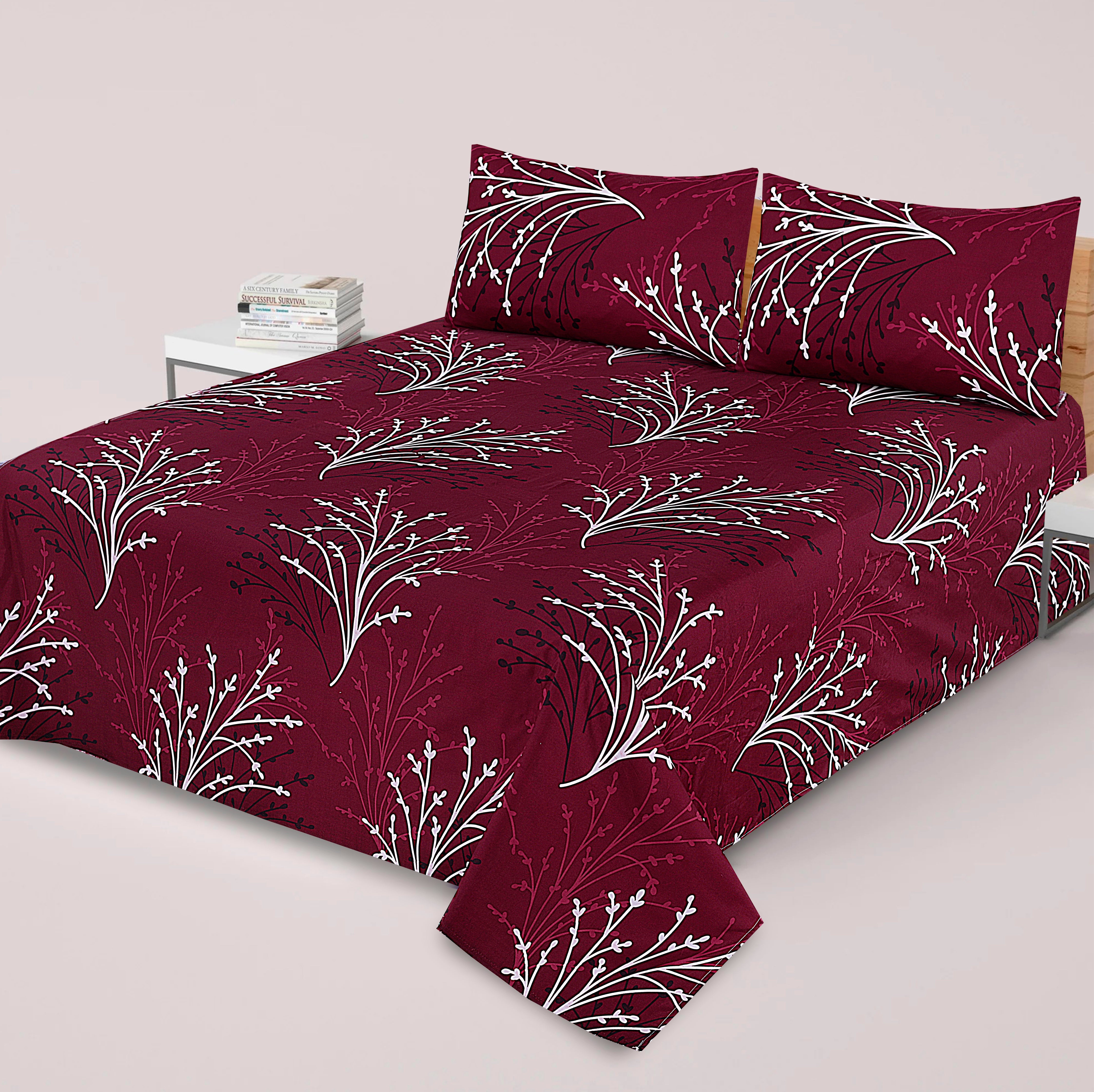 3 Pcs Premium soft cotton Bed sheet C-26