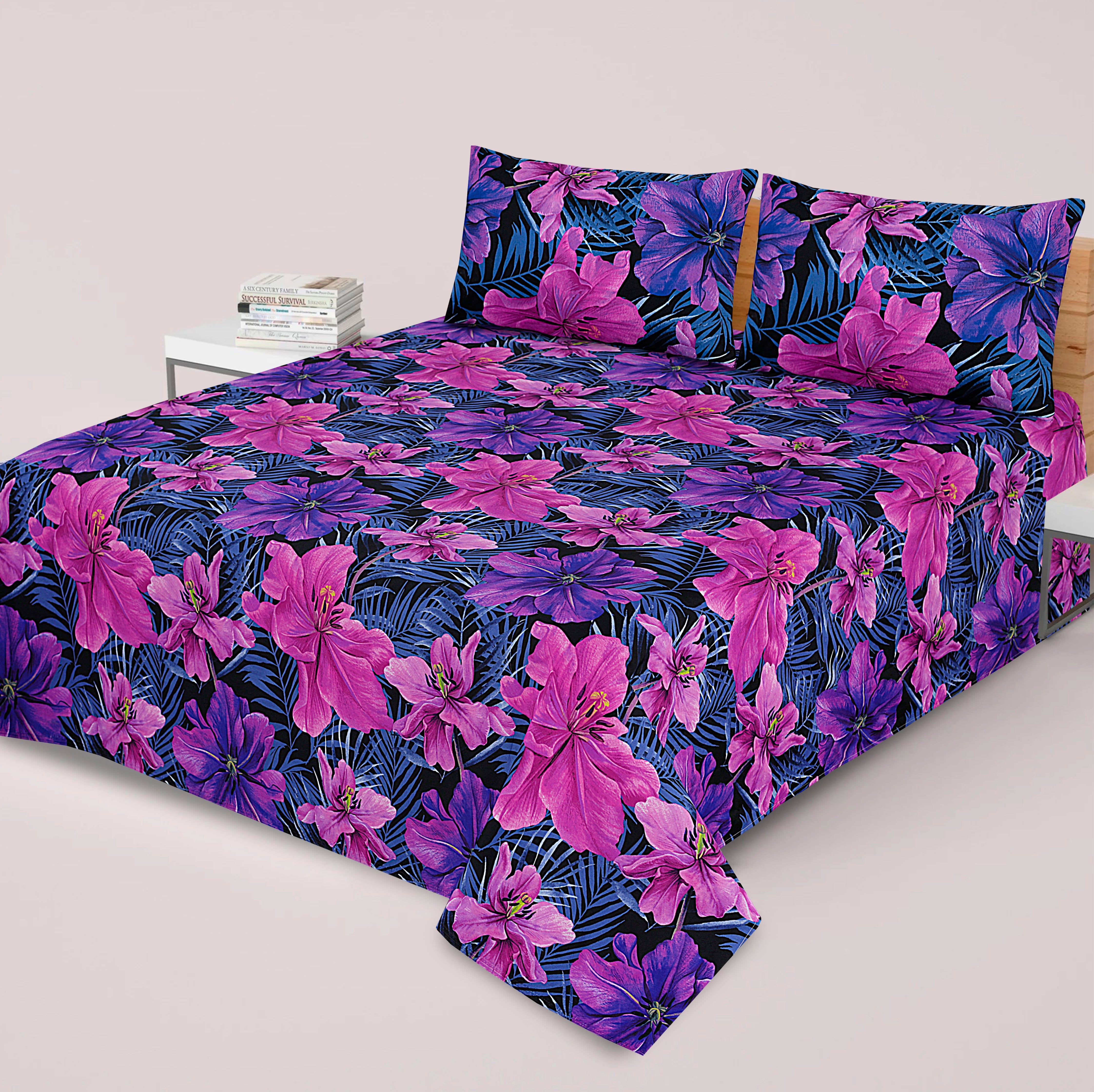 3 Pcs Premium soft cotton Bed sheet C-21