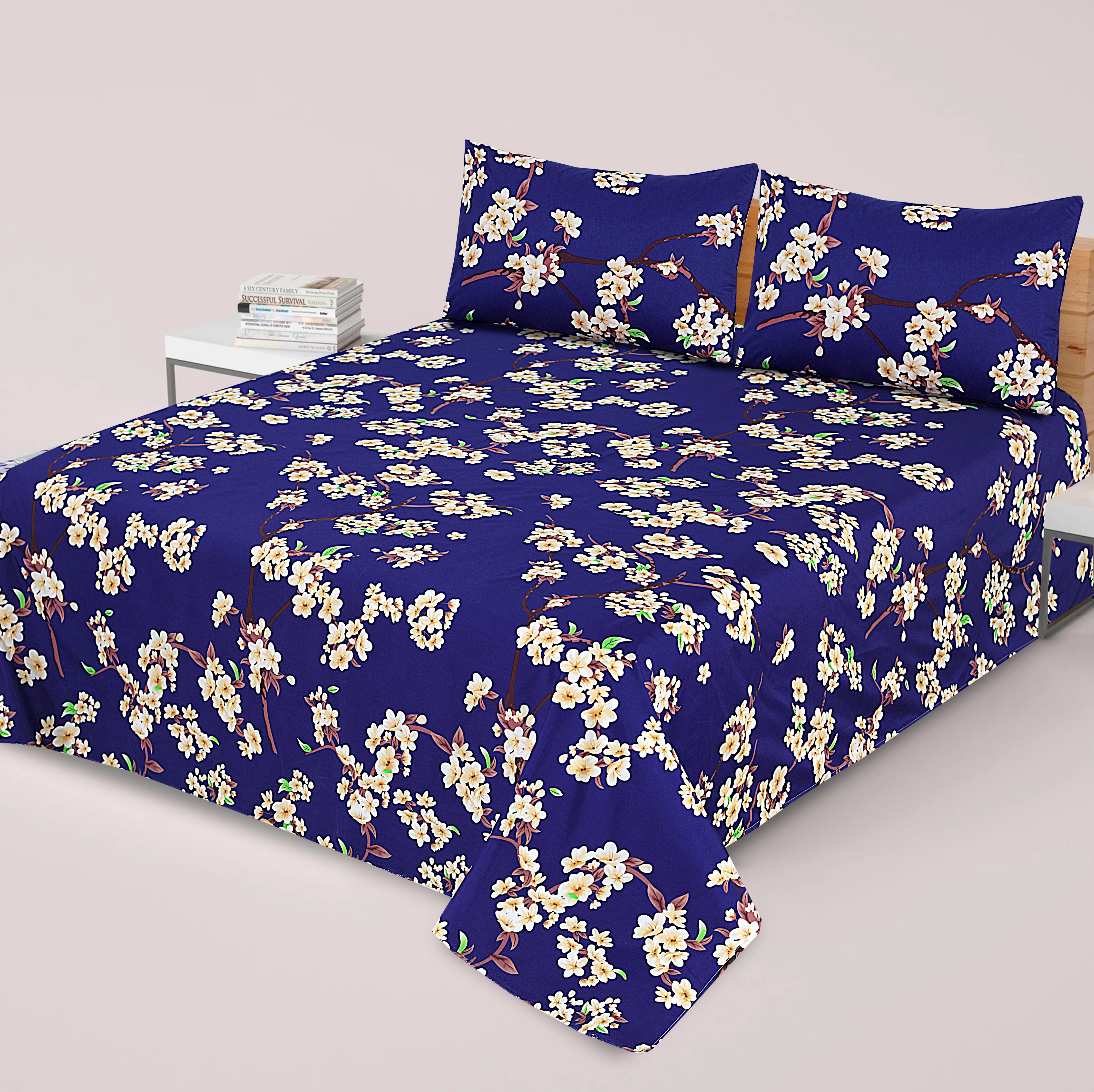 3 Pcs Premium soft cotton Bed sheet C-23