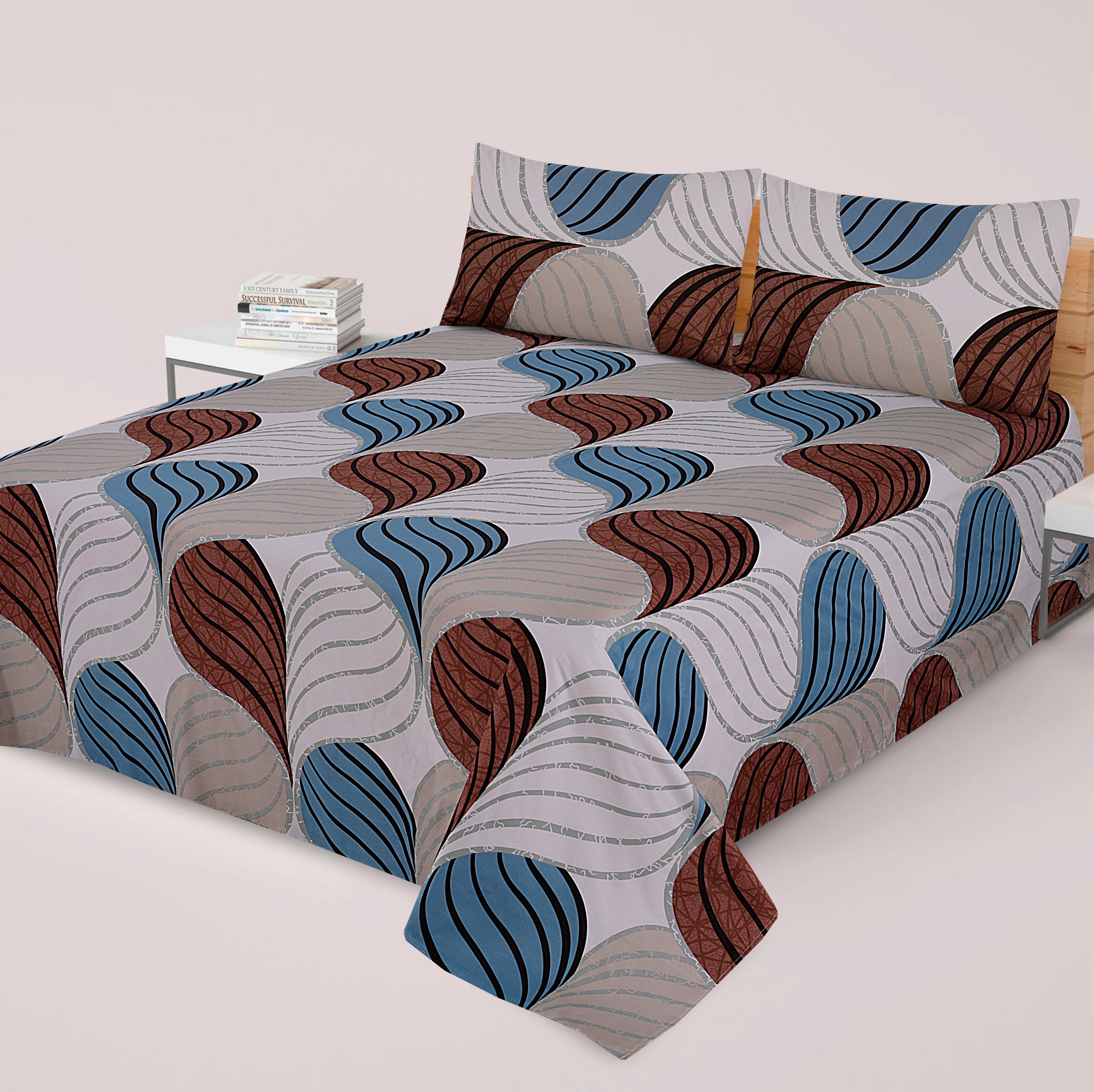 3 Pcs Premium soft cotton Bed sheet C-17