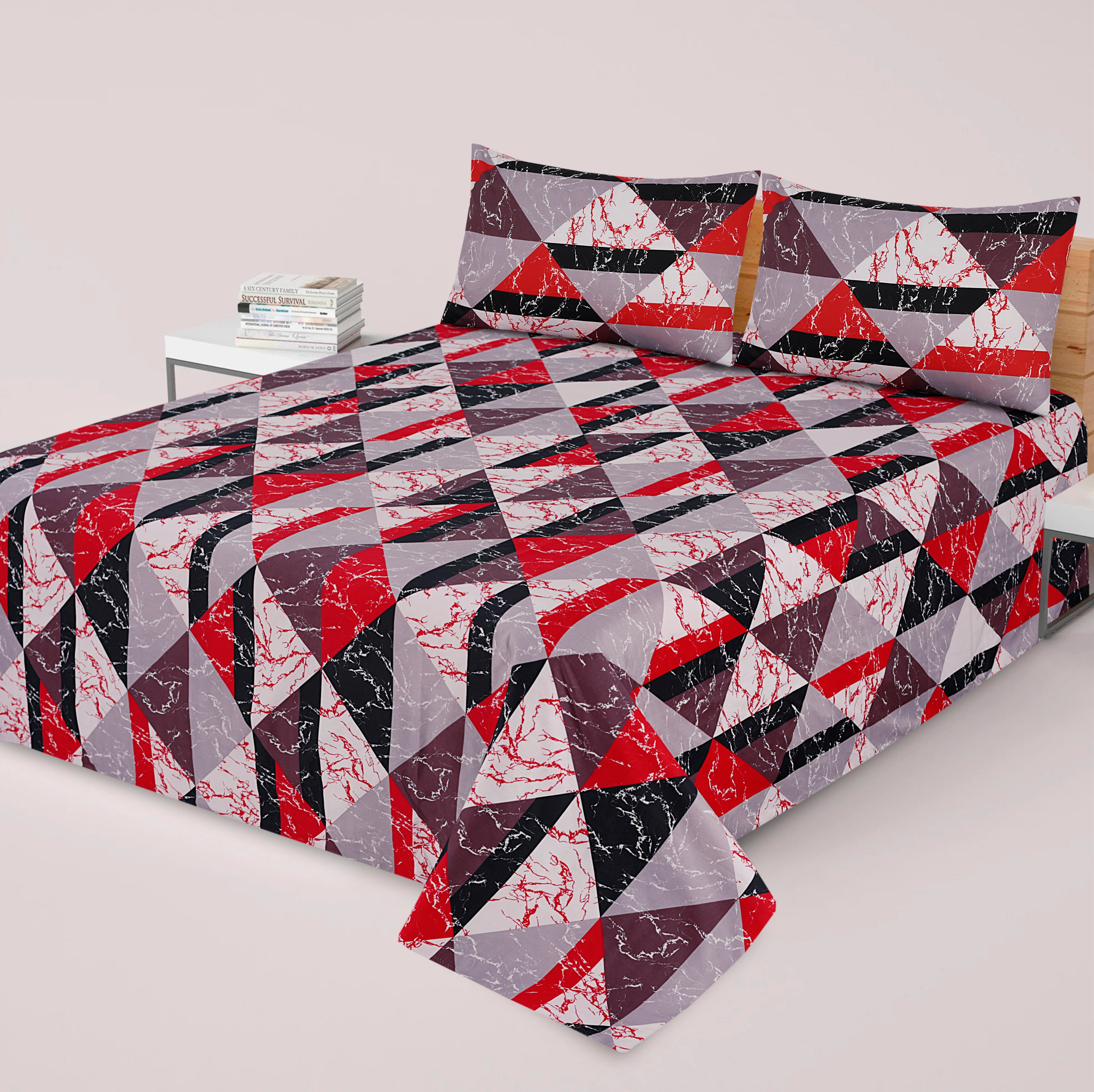 3 Pcs Premium soft cotton Bed sheet C-19
