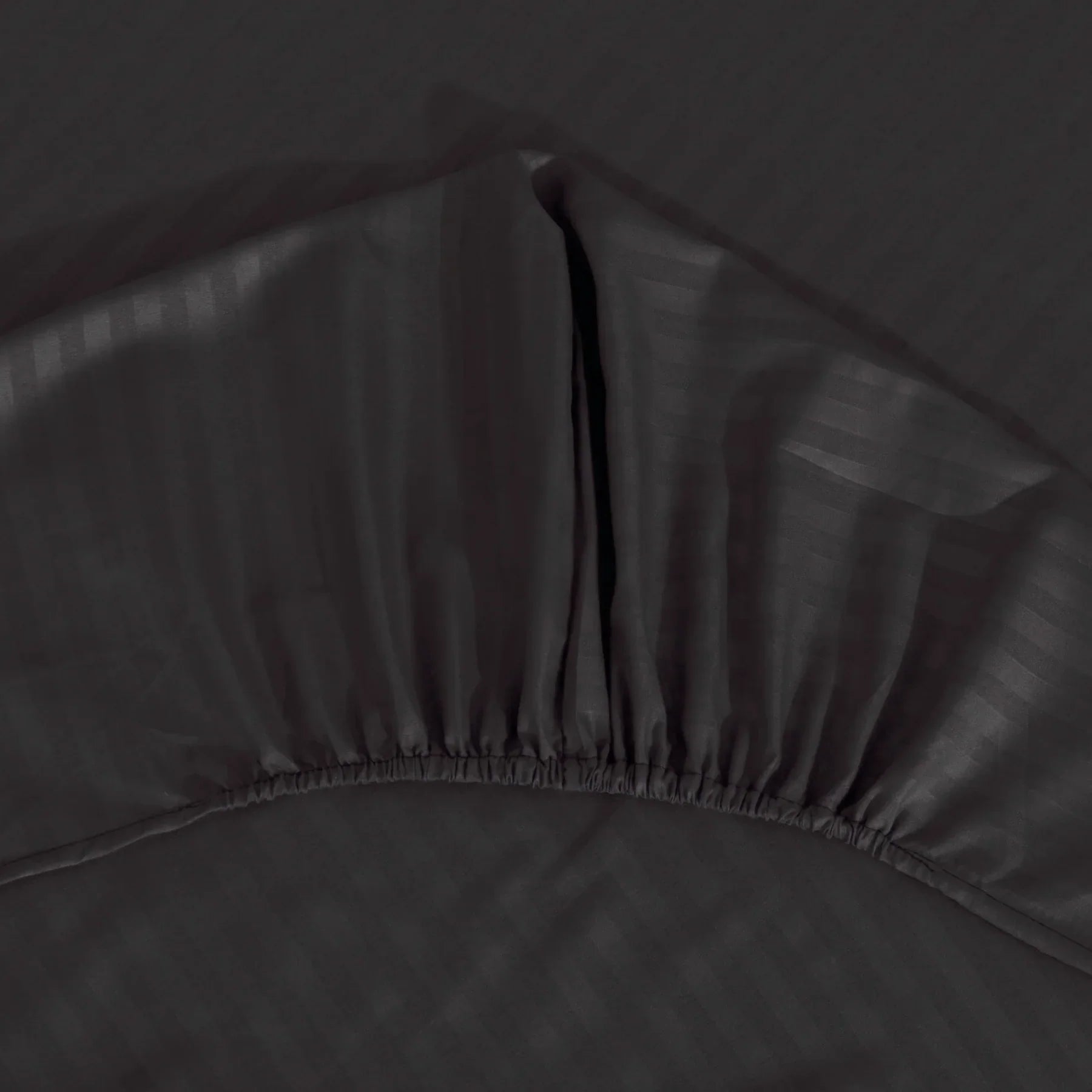 Black stripe satin fitted bedsheet - (premium)