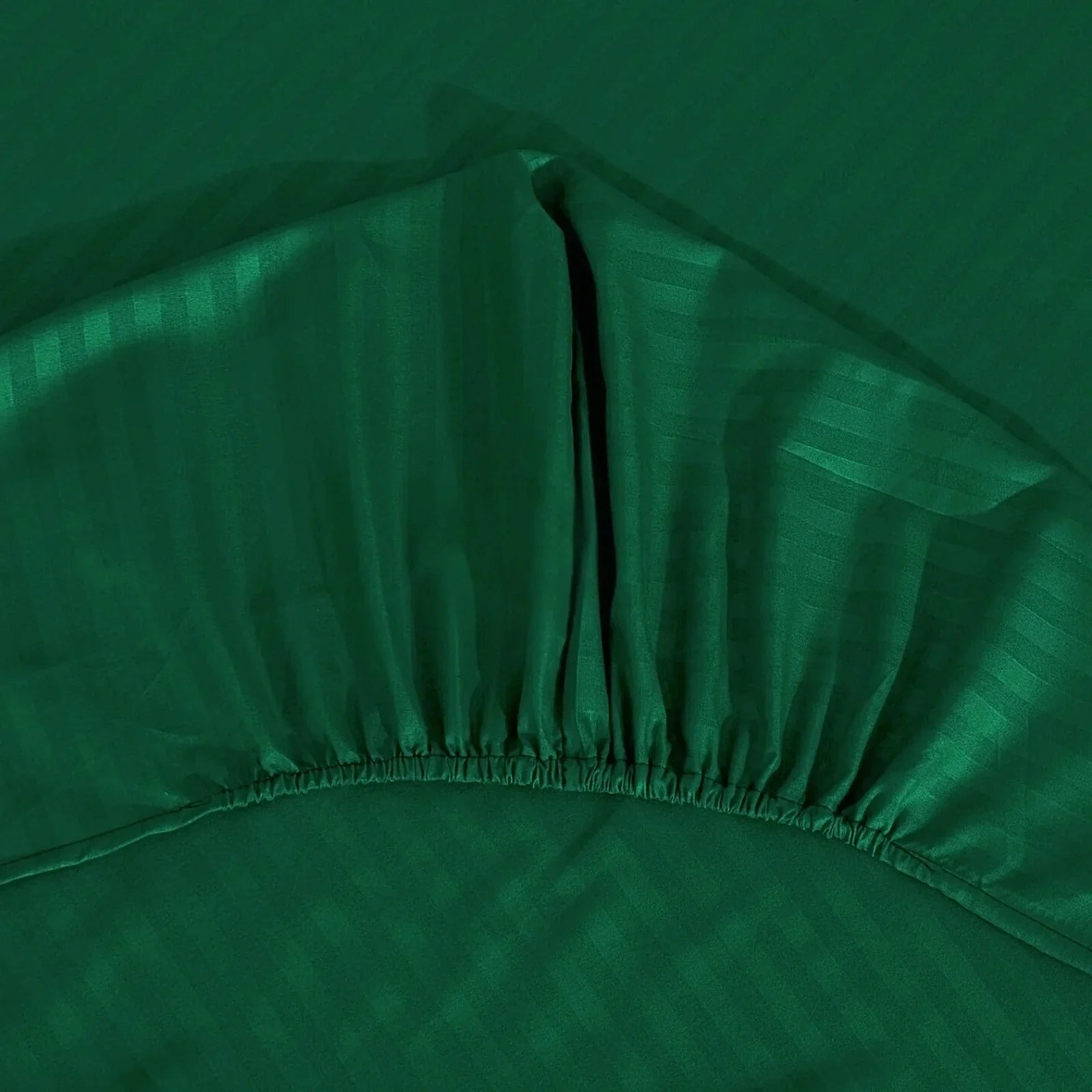 Green stripe satin fitted bedsheet - (premium)