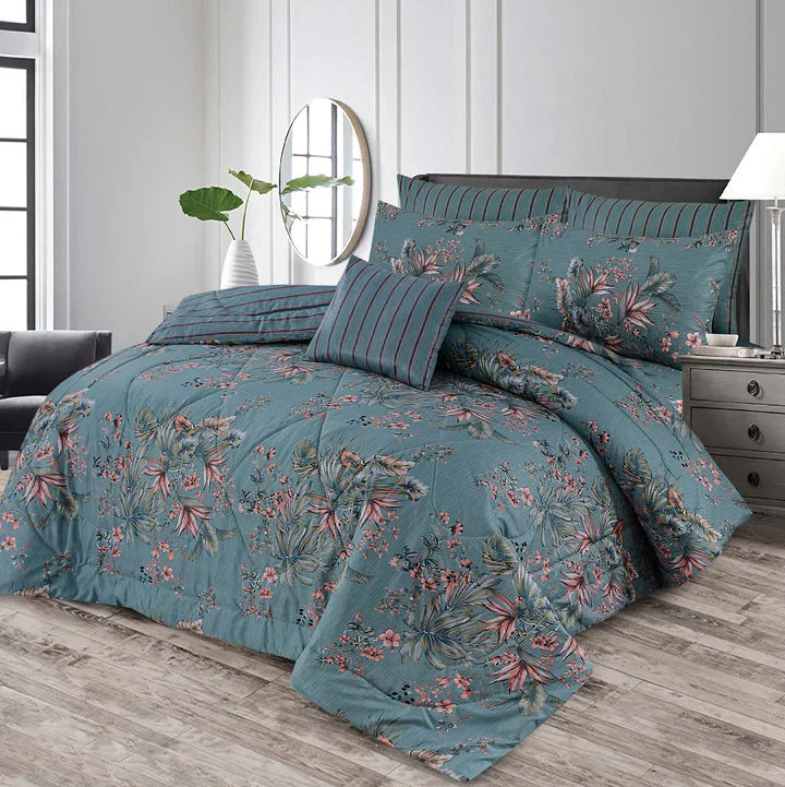 7 Pcs Comforter Set King Size Design KCC 58