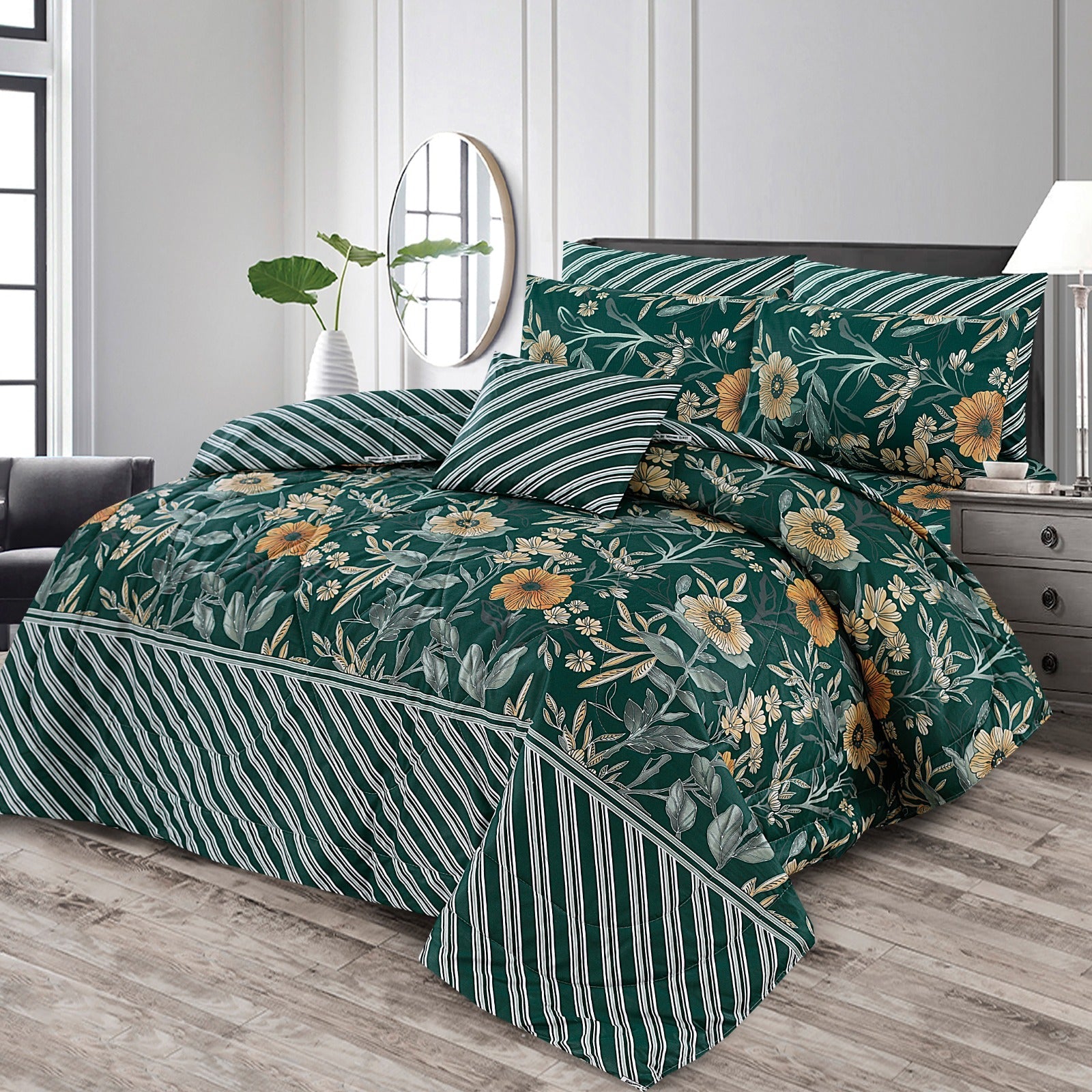 7 Pcs Comforter Set King Size Design KCC 17