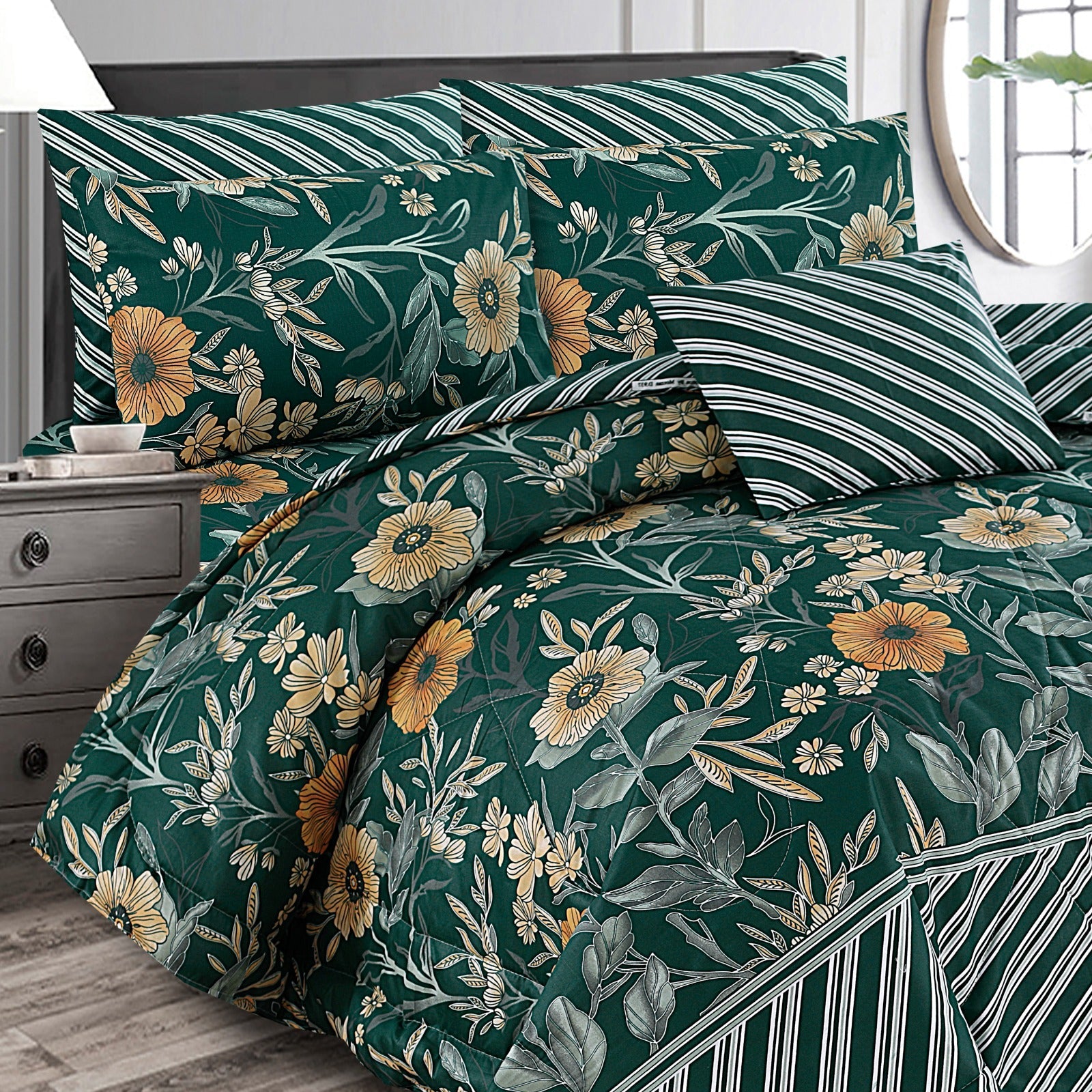 7 Pcs Comforter Set King Size Design KCC 17