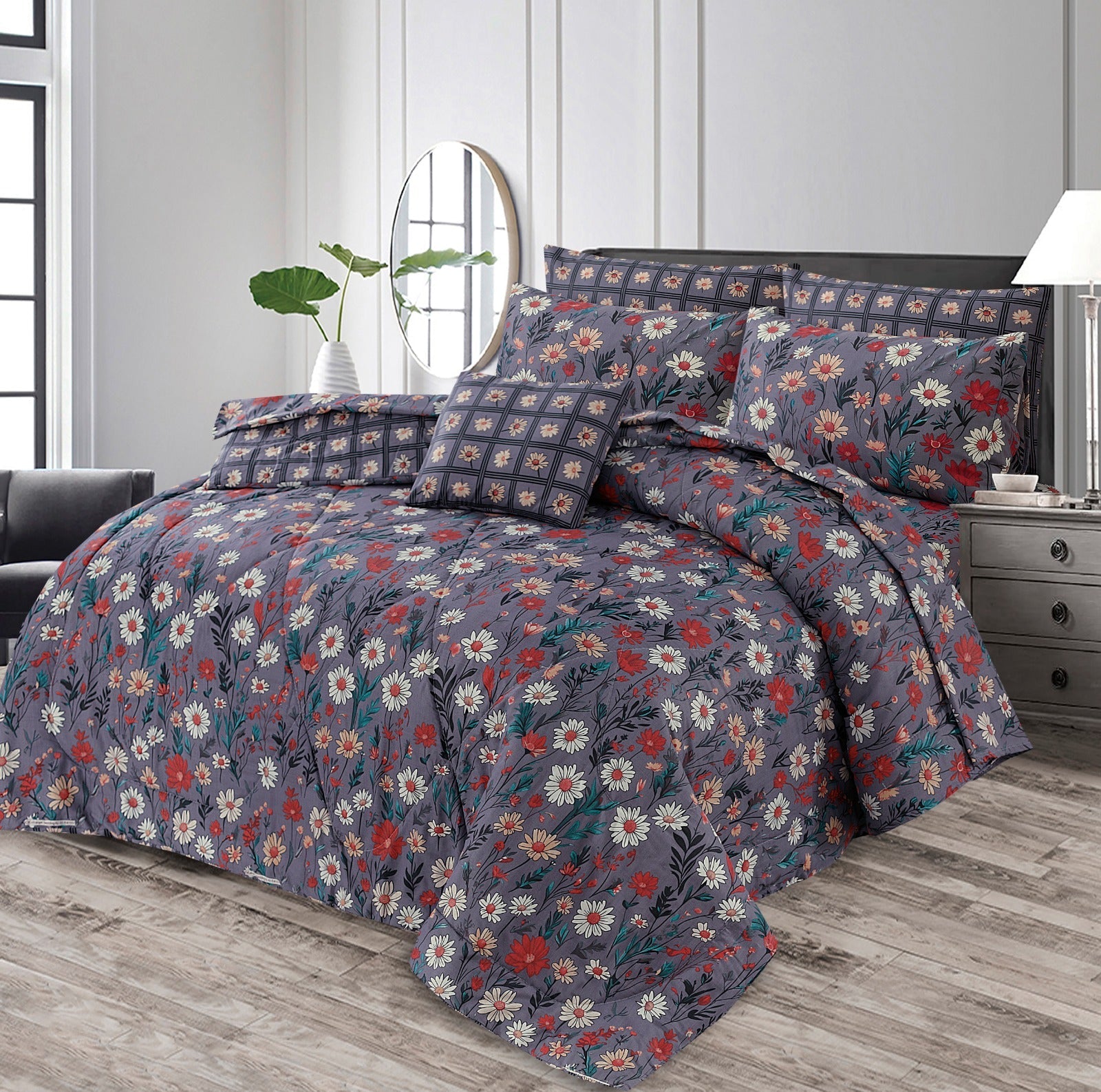 7 Pcs Comforter Set King Size Design KCC 55