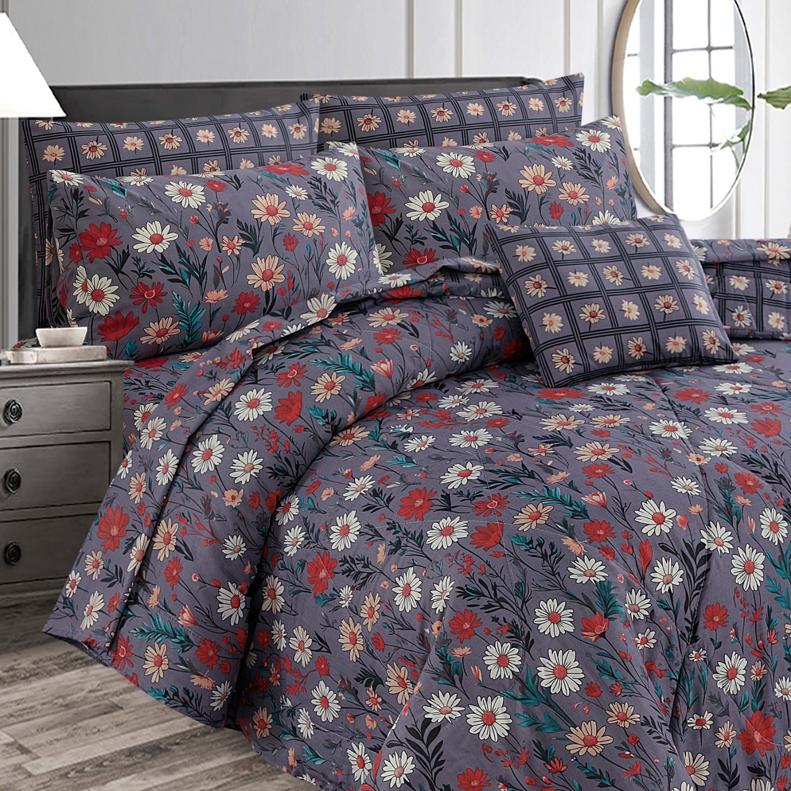 7 Pcs Comforter Set King Size Design KCC 55