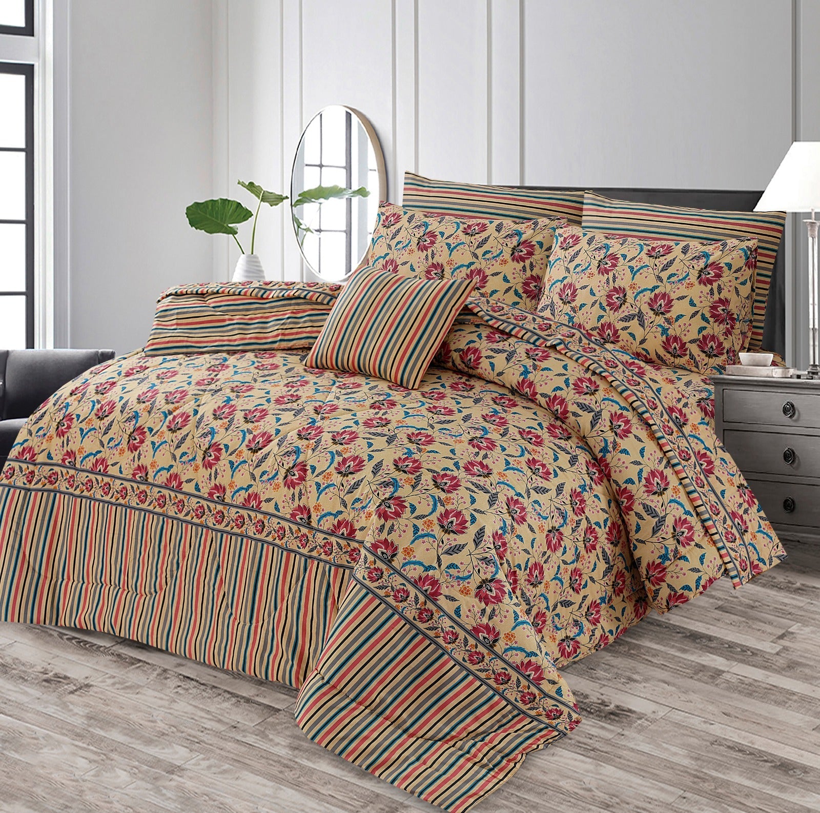 7 Pcs Comforter Set King Size Design KCC 29