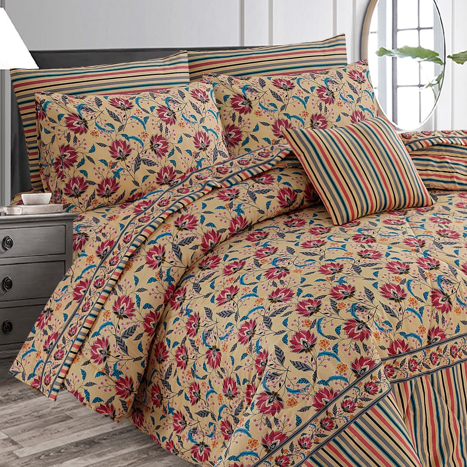 7 Pcs Comforter Set King Size Design KCC 29