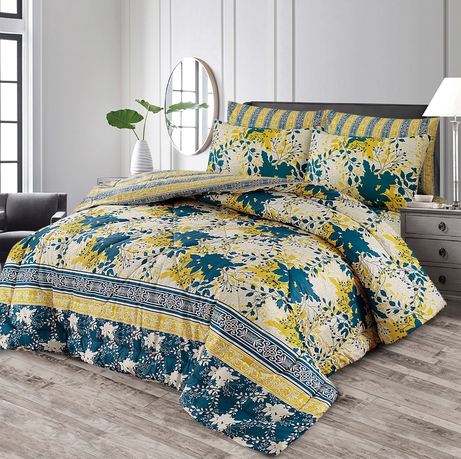 7 Pcs Comforter Set King Size Design KCC 16