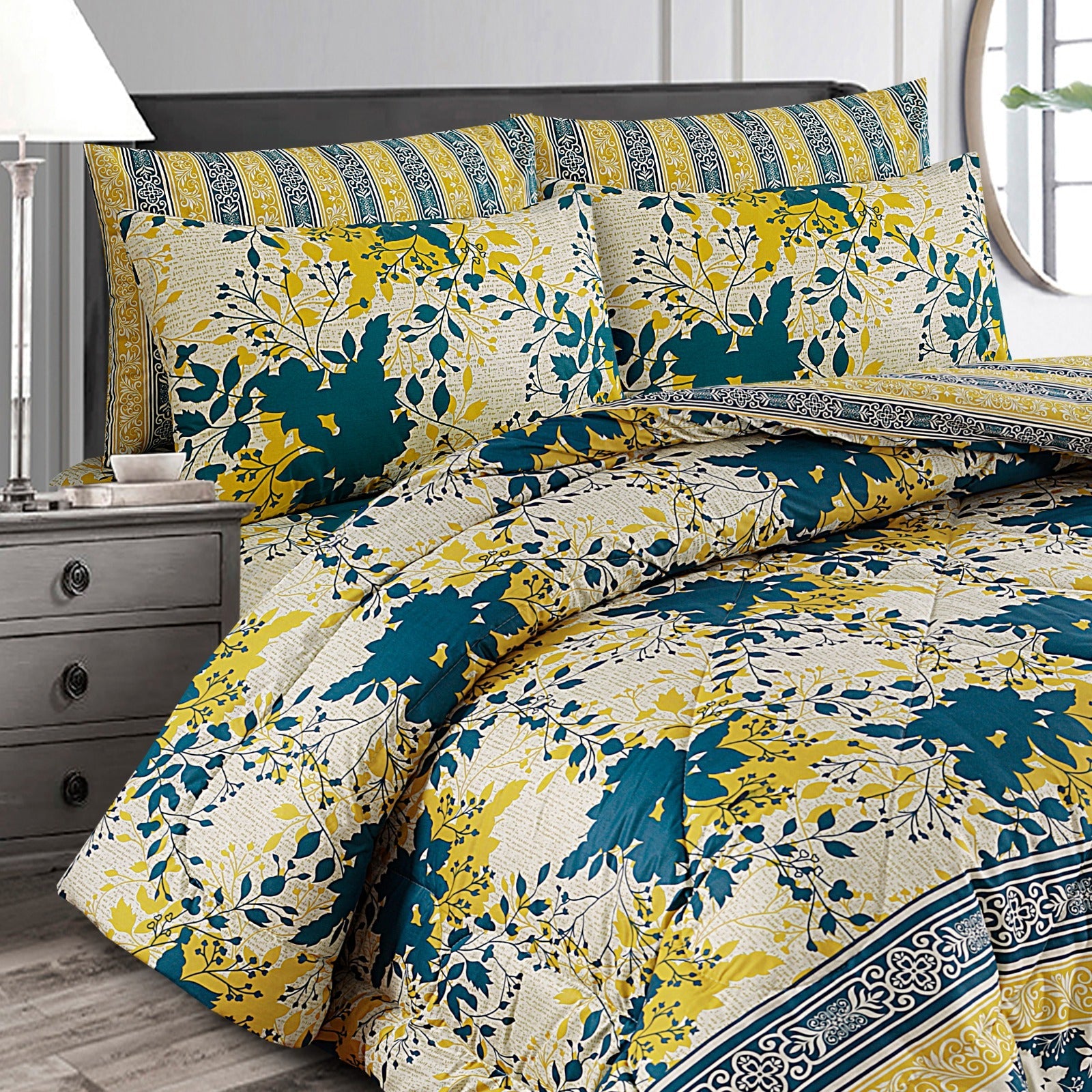 7 Pcs Comforter Set King Size Design KCC 16