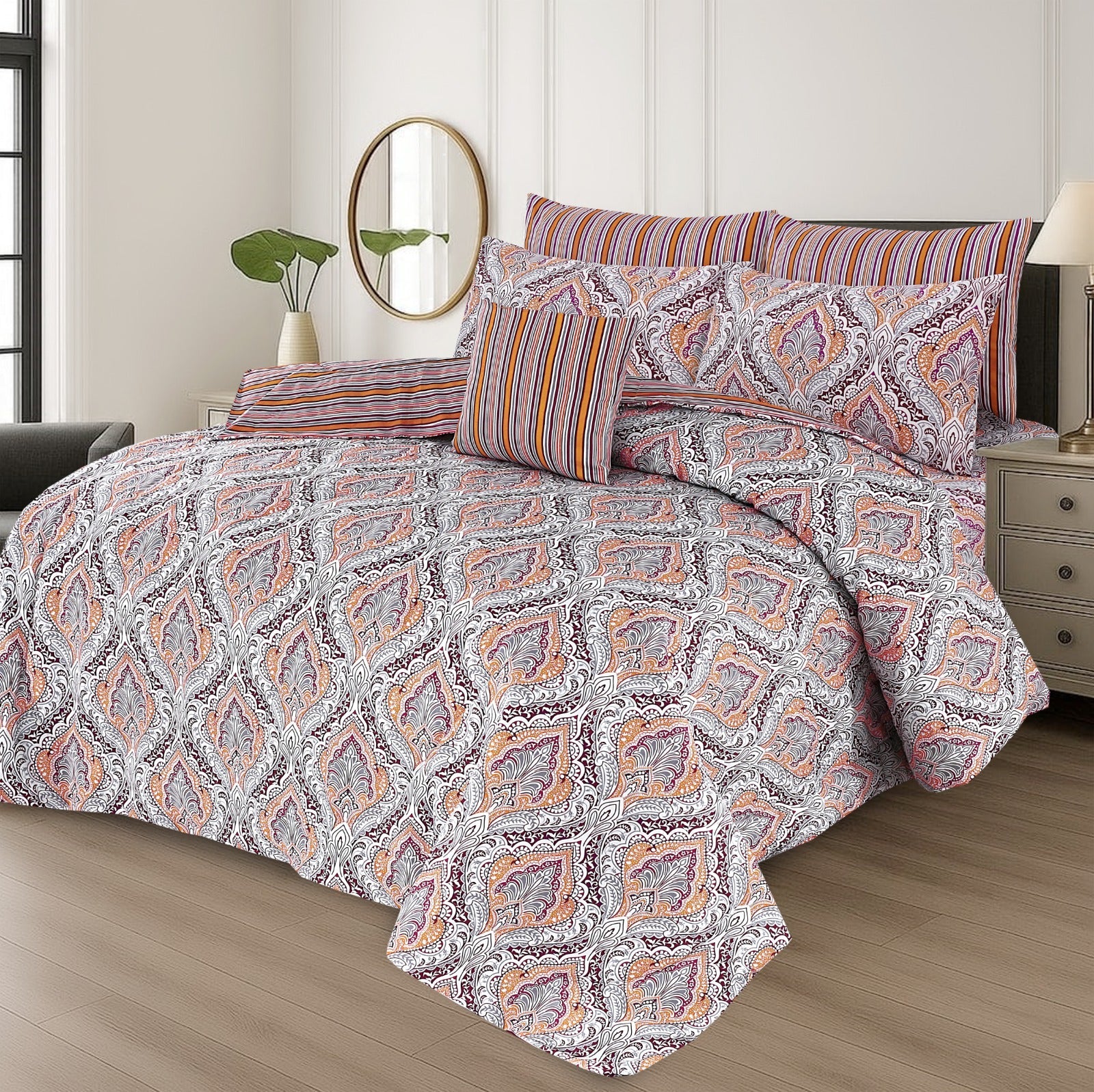 7 Pcs Comforter Set King Size Design KCC 63