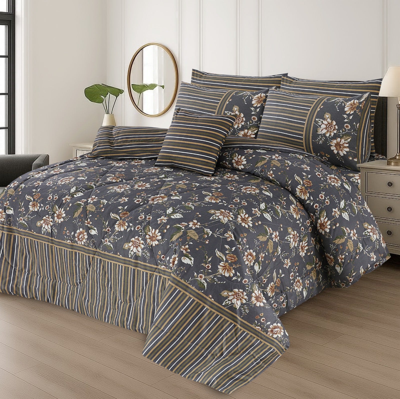 7 Pcs Comforter Set King Size Design KCC 41