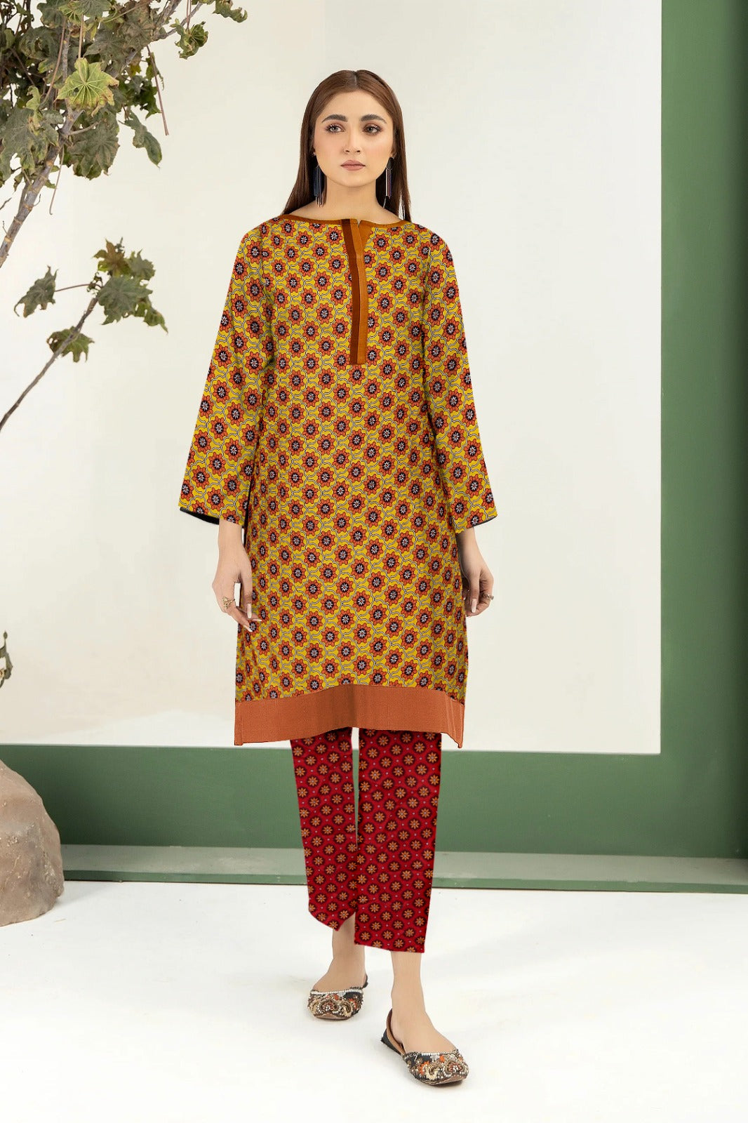 2 Piece – Cotton Digital Print Suit ( Design LS39)