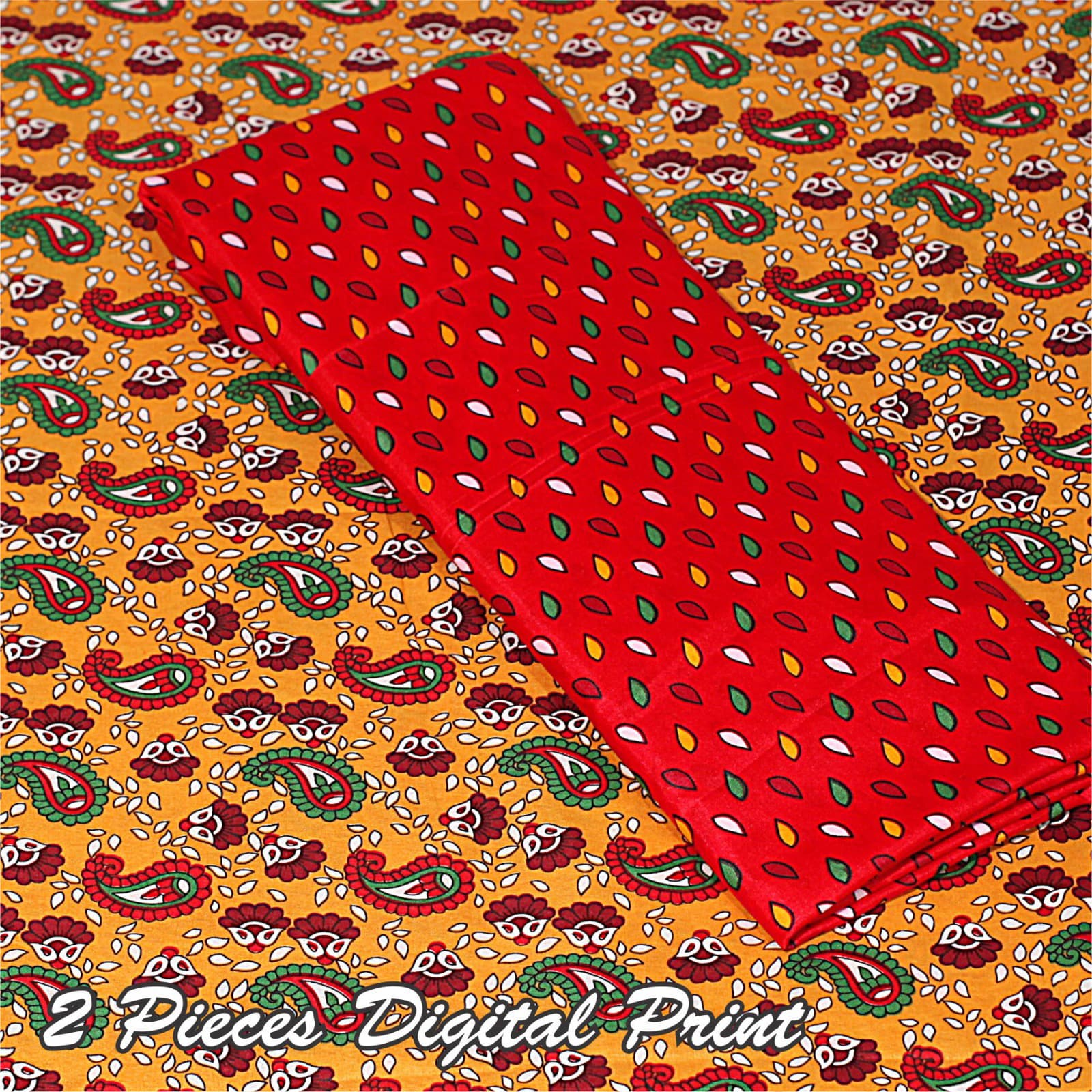 2 Piece – Cotton Digital Print Suit ( Design LS15)