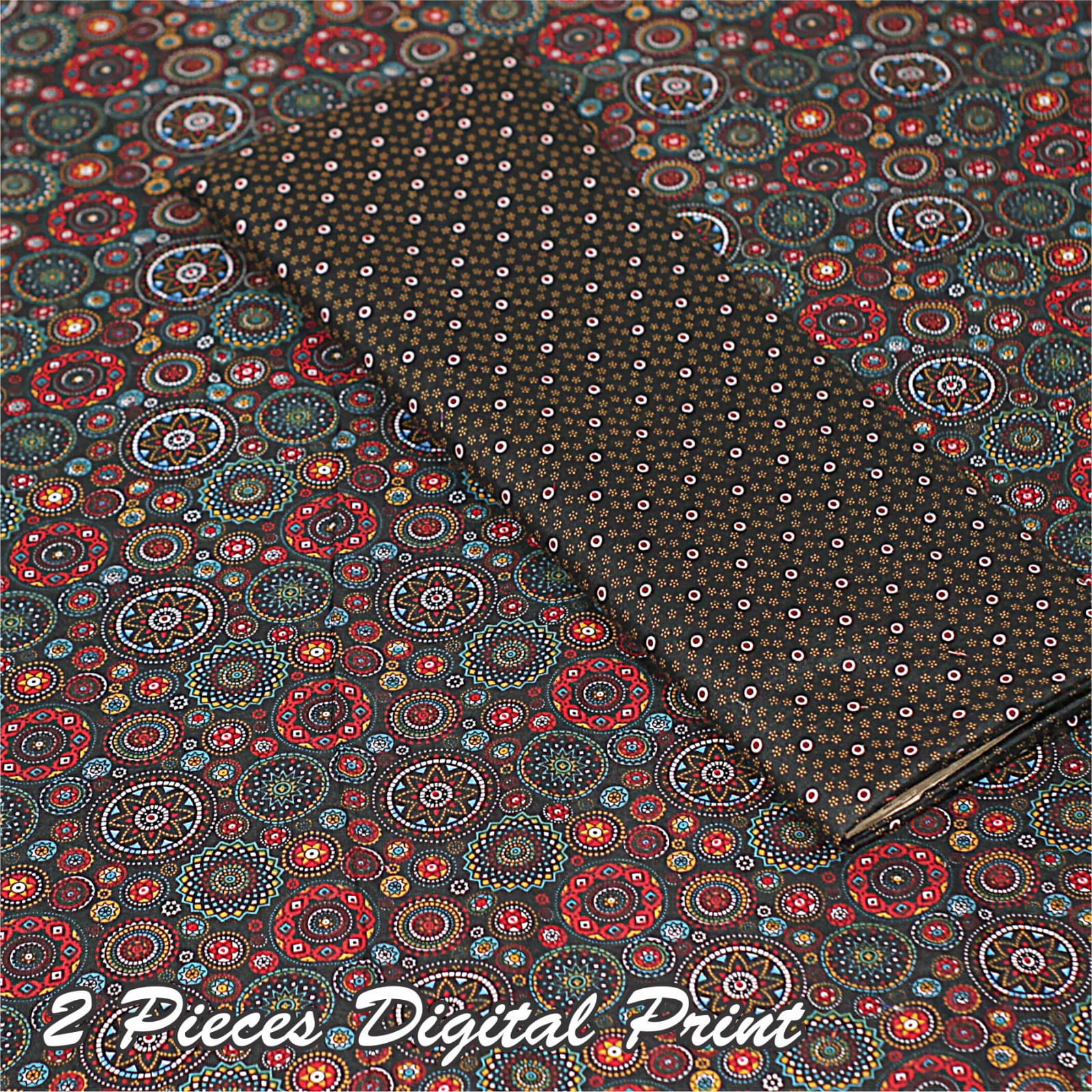 2 Piece – Cotton Digital Print Suit ( Design LS57)