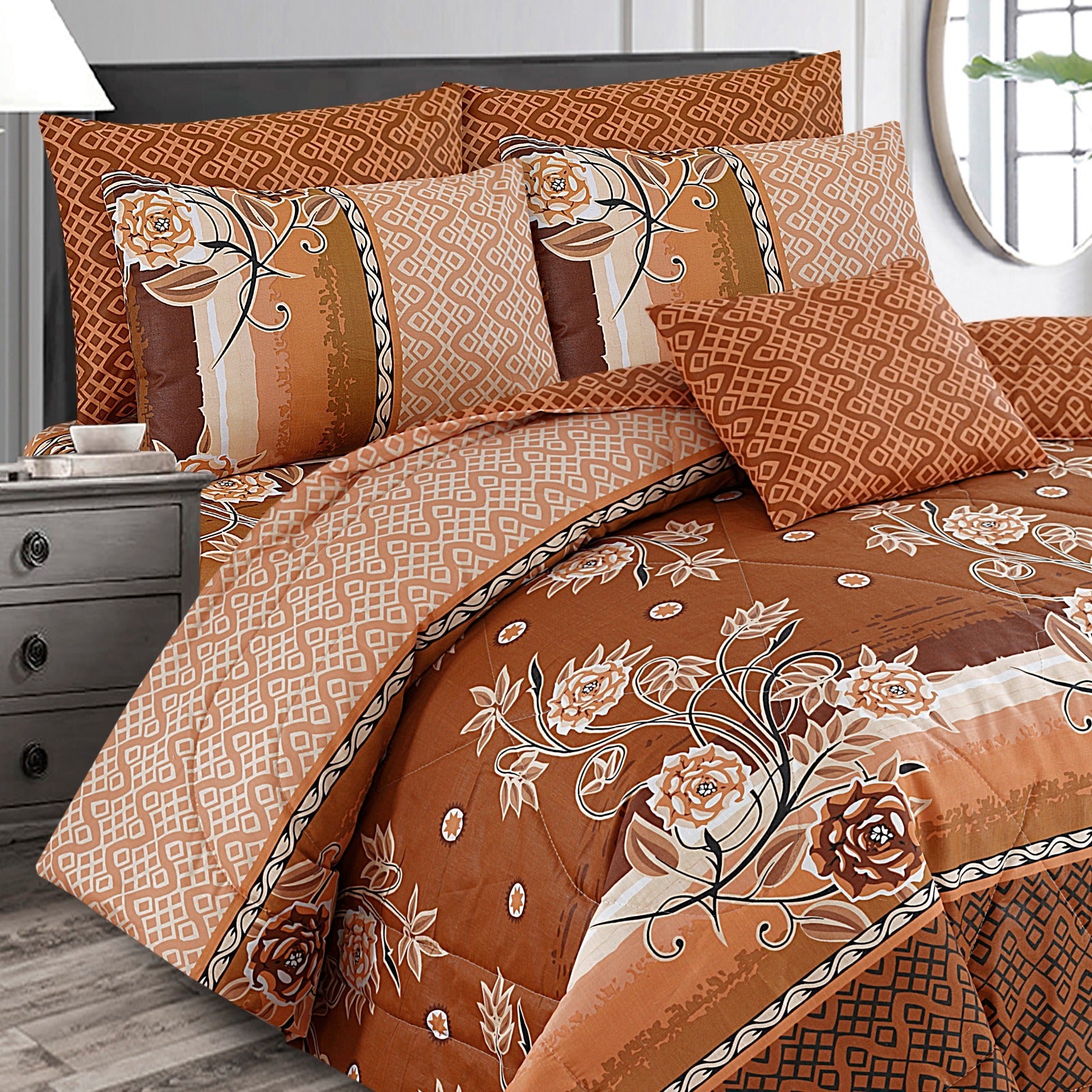 7 Pcs Comforter Set King Size Design KCC 23